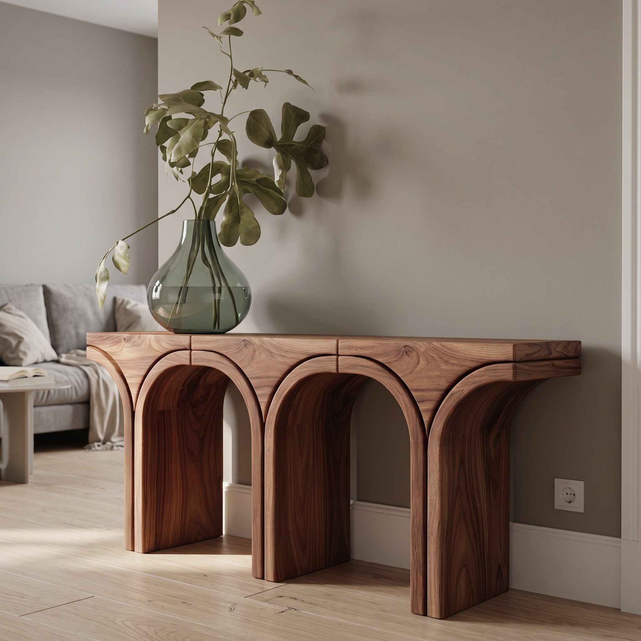 Mid Century Arch Console Table Living Room Entryway