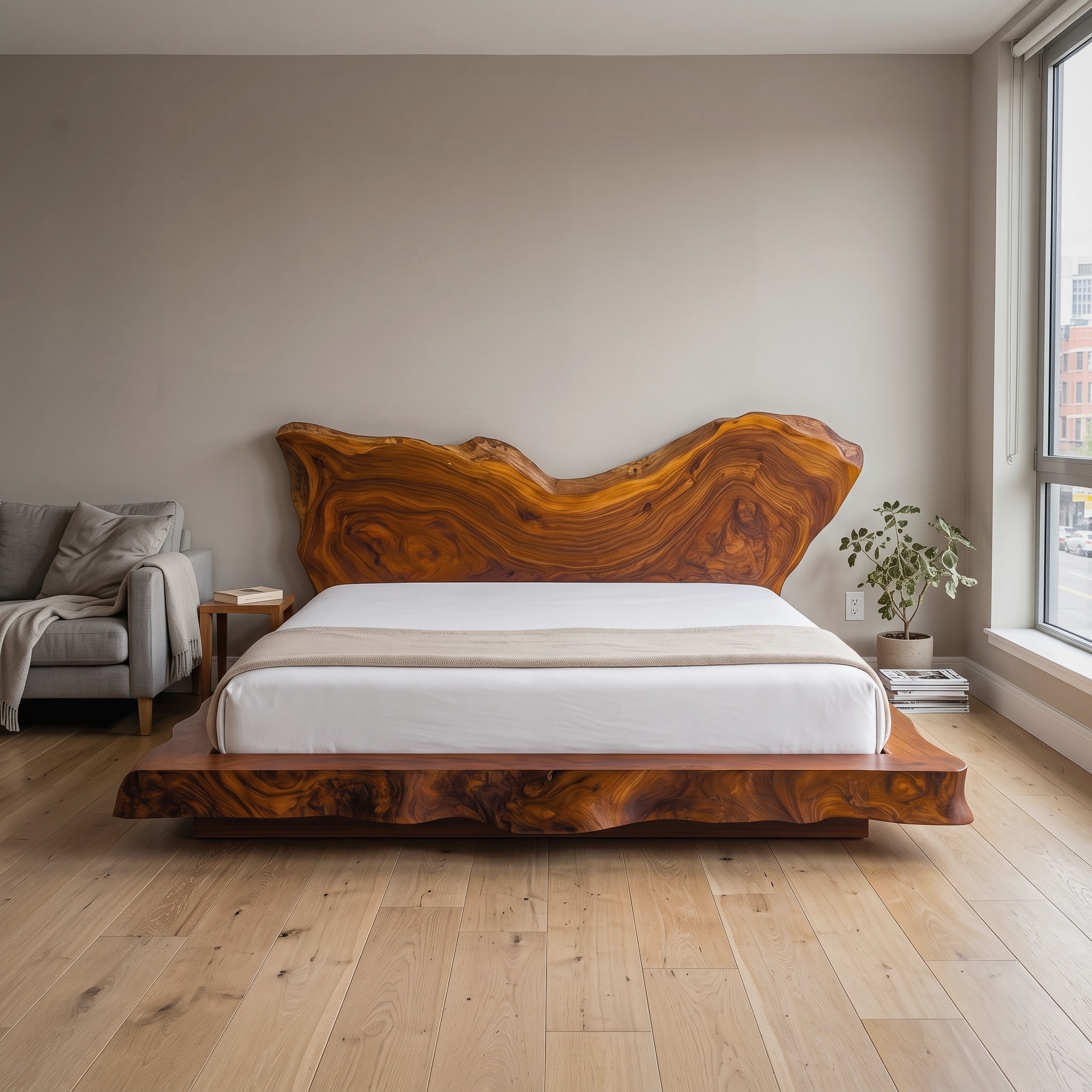 Mid Century Bedroom Solid Timber Bed