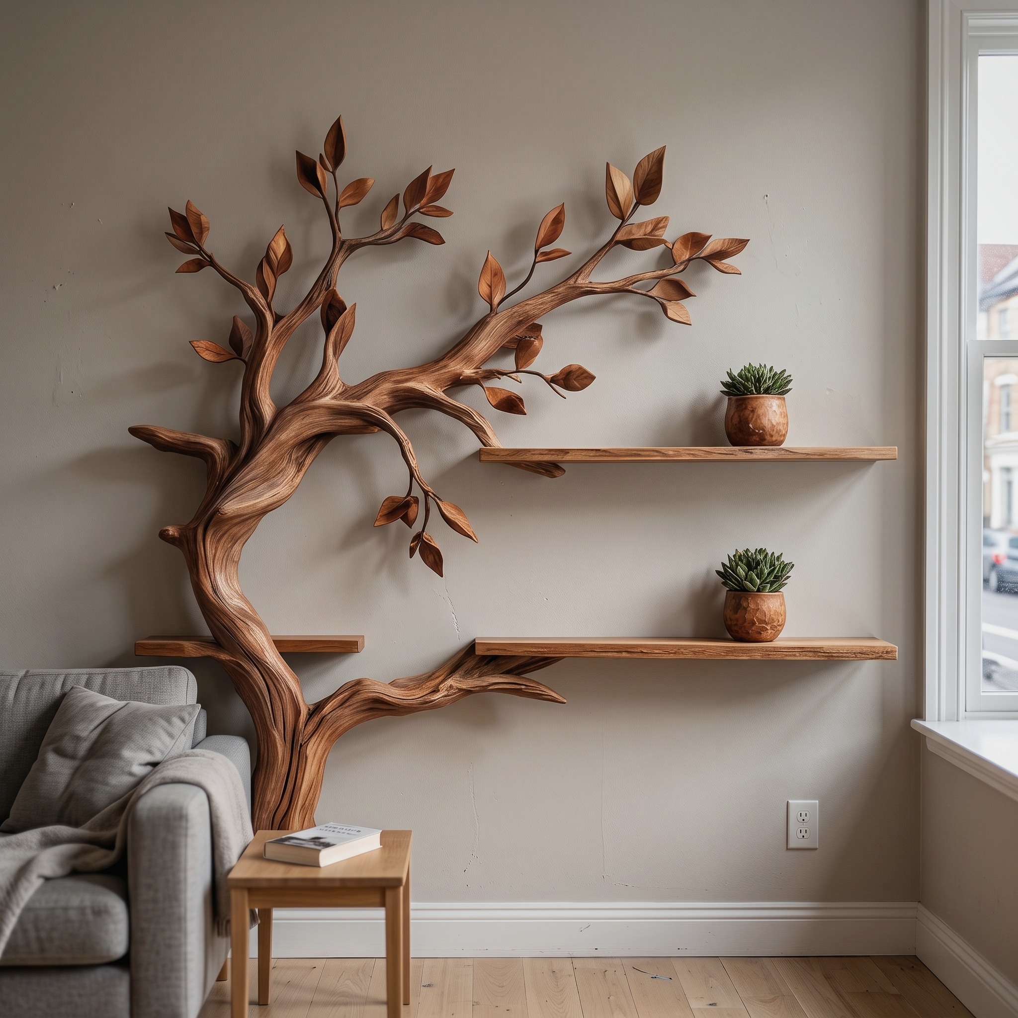 Mid Century Bookcase Tree Branch Shelf Mini Bookcase