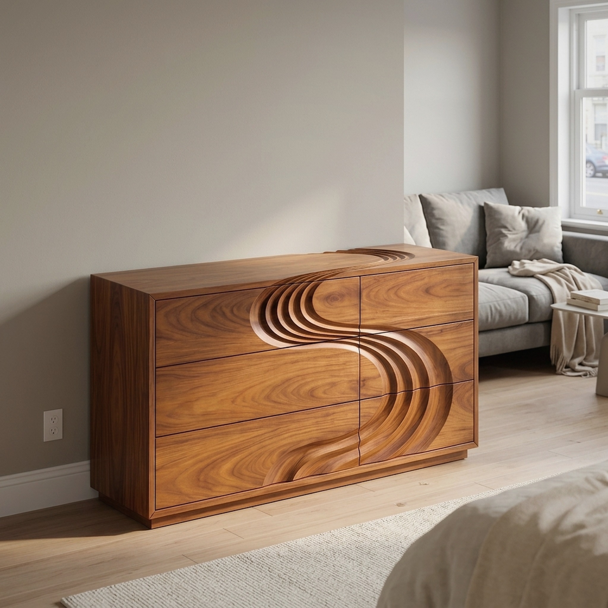 Mid Century Contour Dresser Drawer for Bedroom