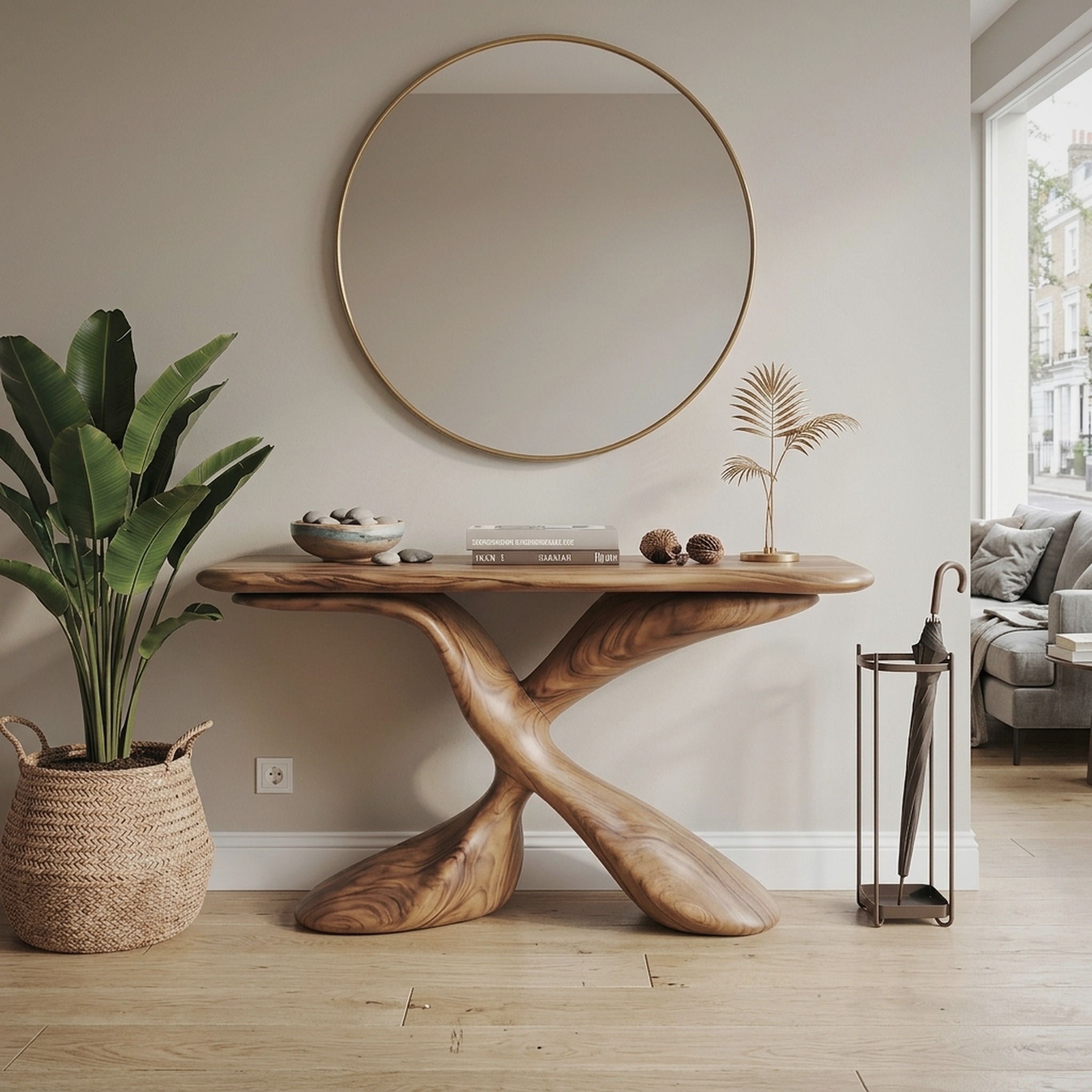 Mid Century Design Console Table for Living Room