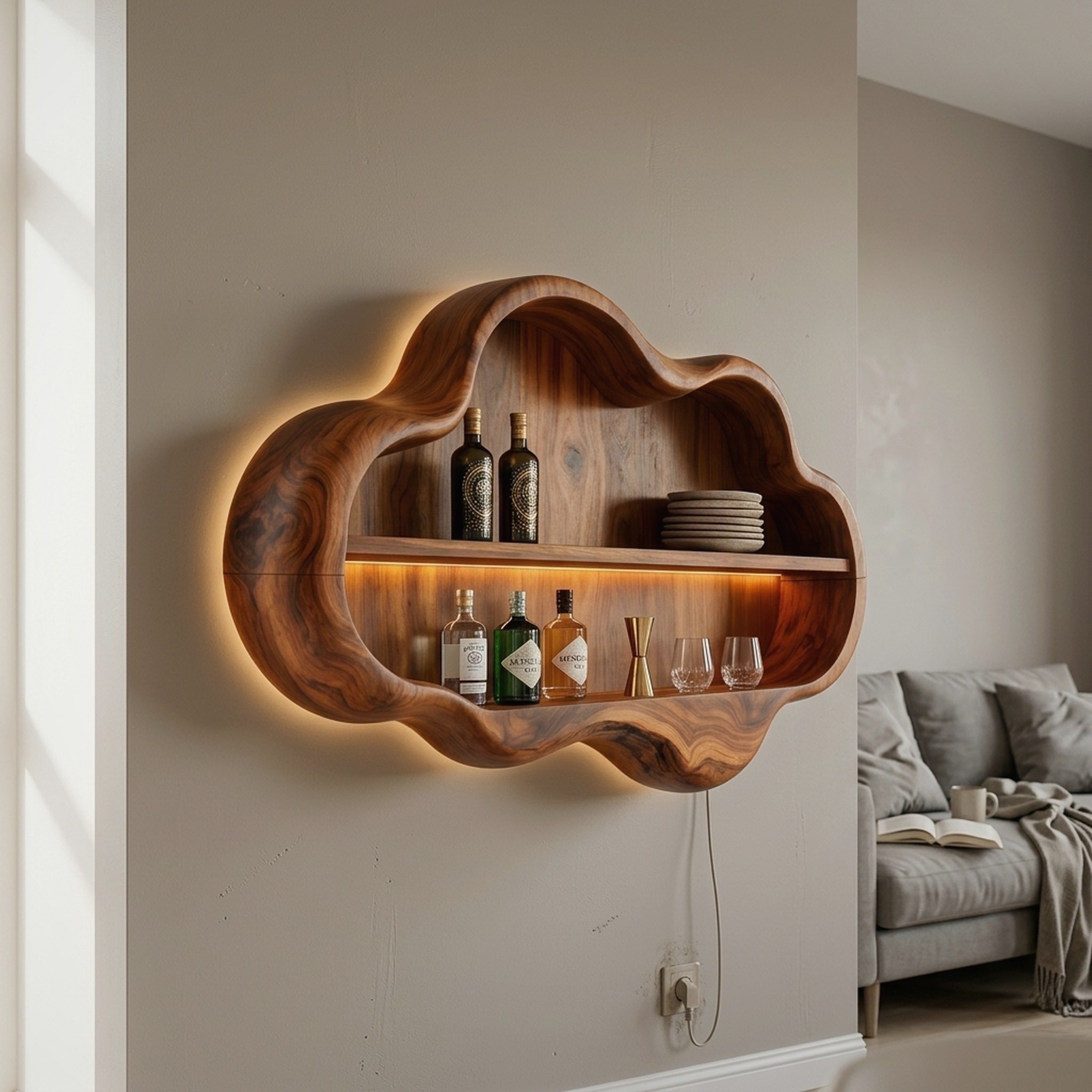 Mid Century Display Wine Rack for Home Bar