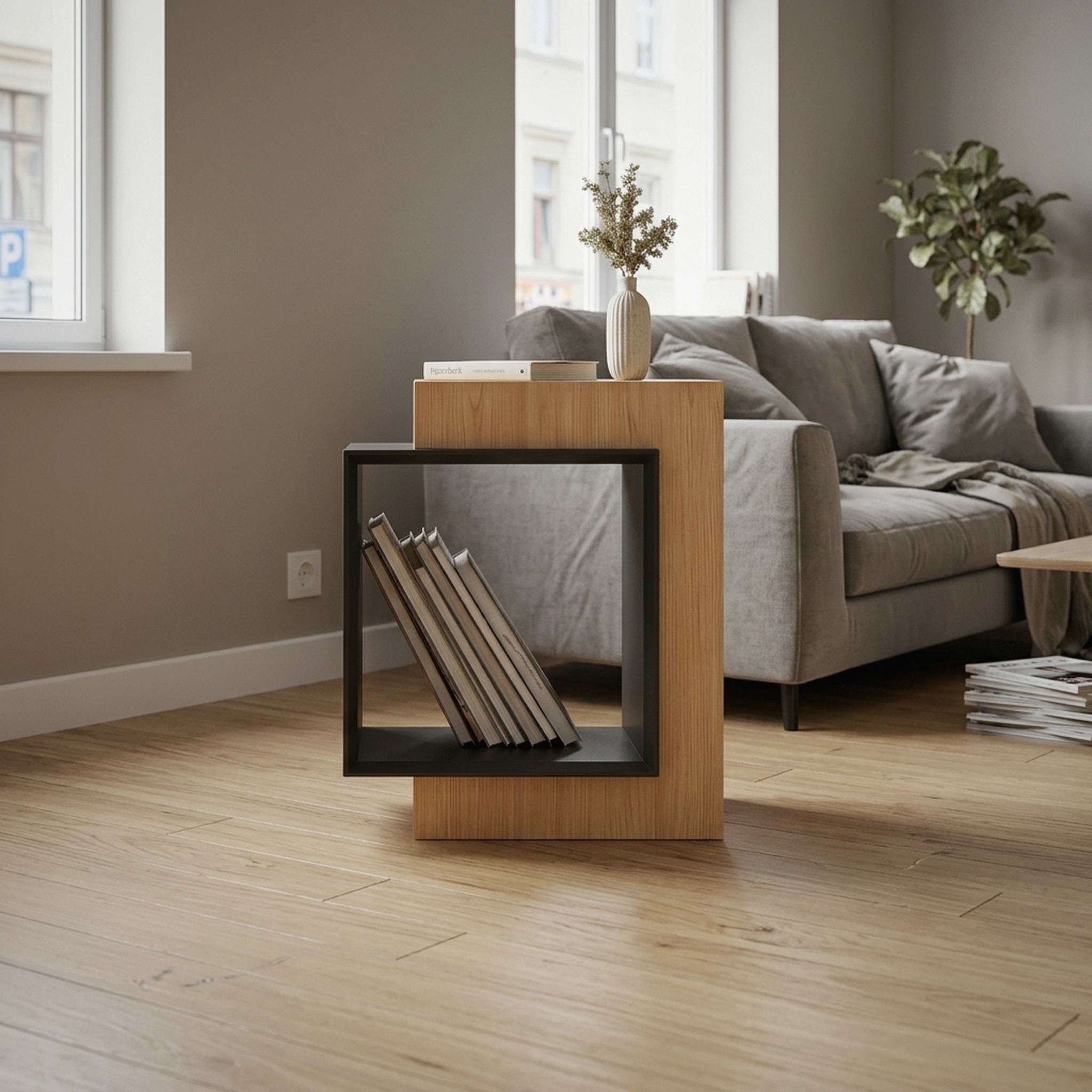 Mid Century End Table Living Room Space
