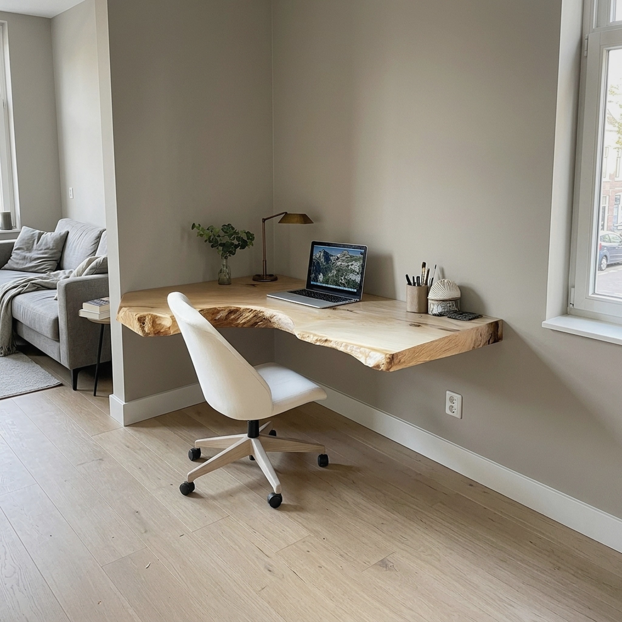 Mid Century Floating Desk Bedroom Study