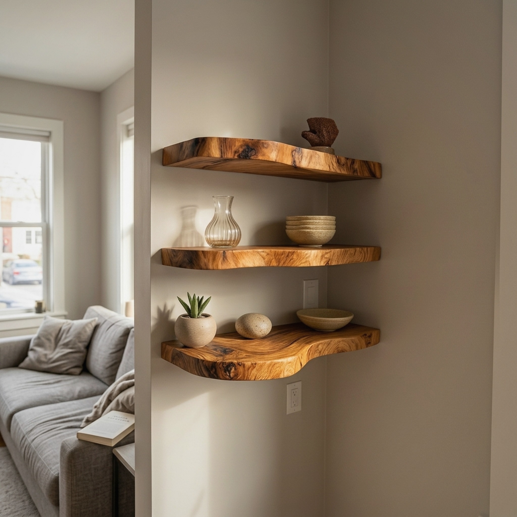Mid Century Floating Shelf Home Office