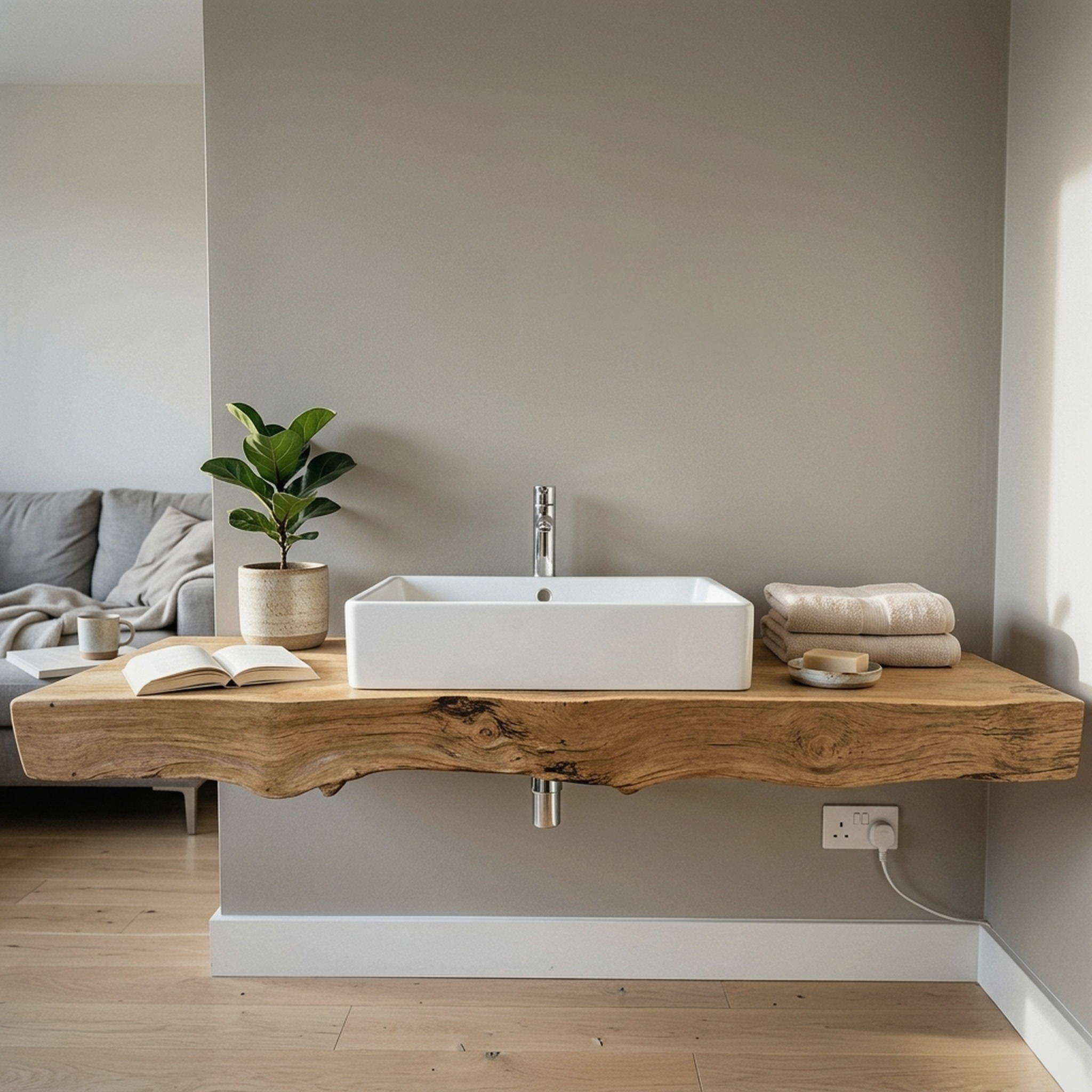 Mid Century Floating Vanity for Bathroom Decor