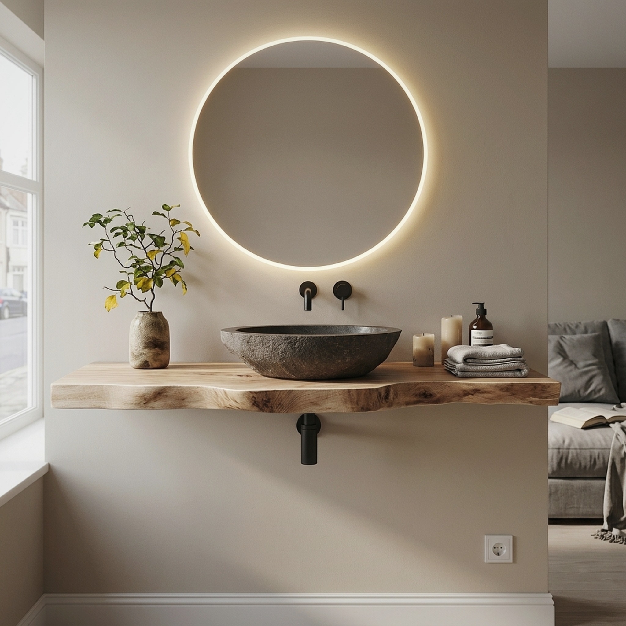 Mid Century Floating Vanity Modern Bathroom