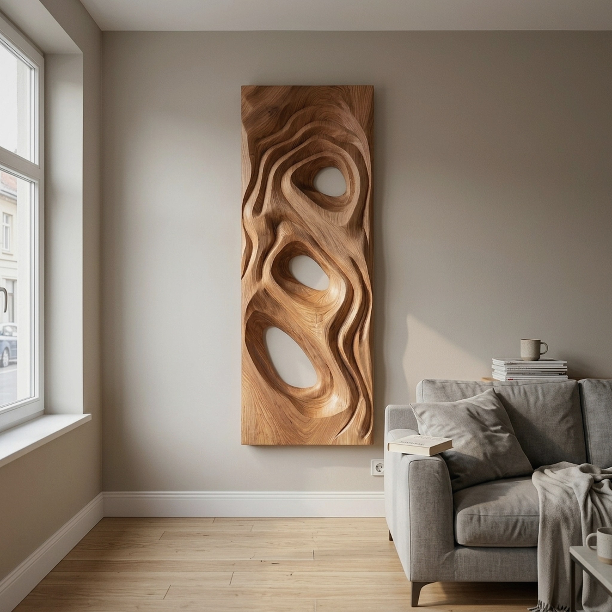 Mid Century Fluid Wall Art Panel for Entryway Space