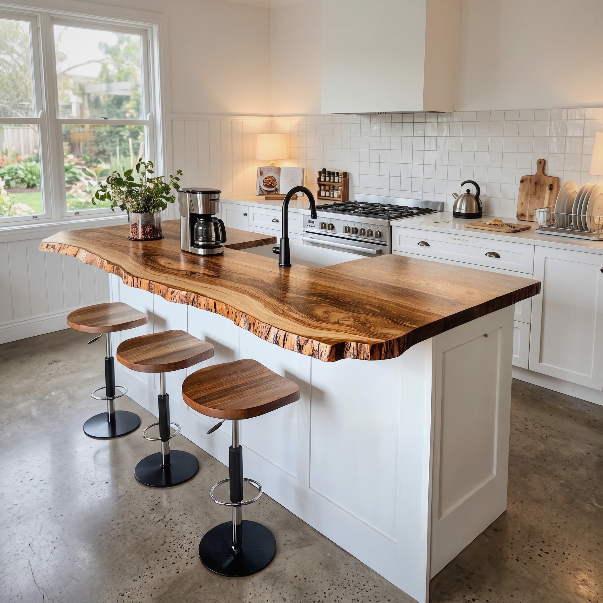 Mid Century Live Edge Countertop Kitchen Decor
