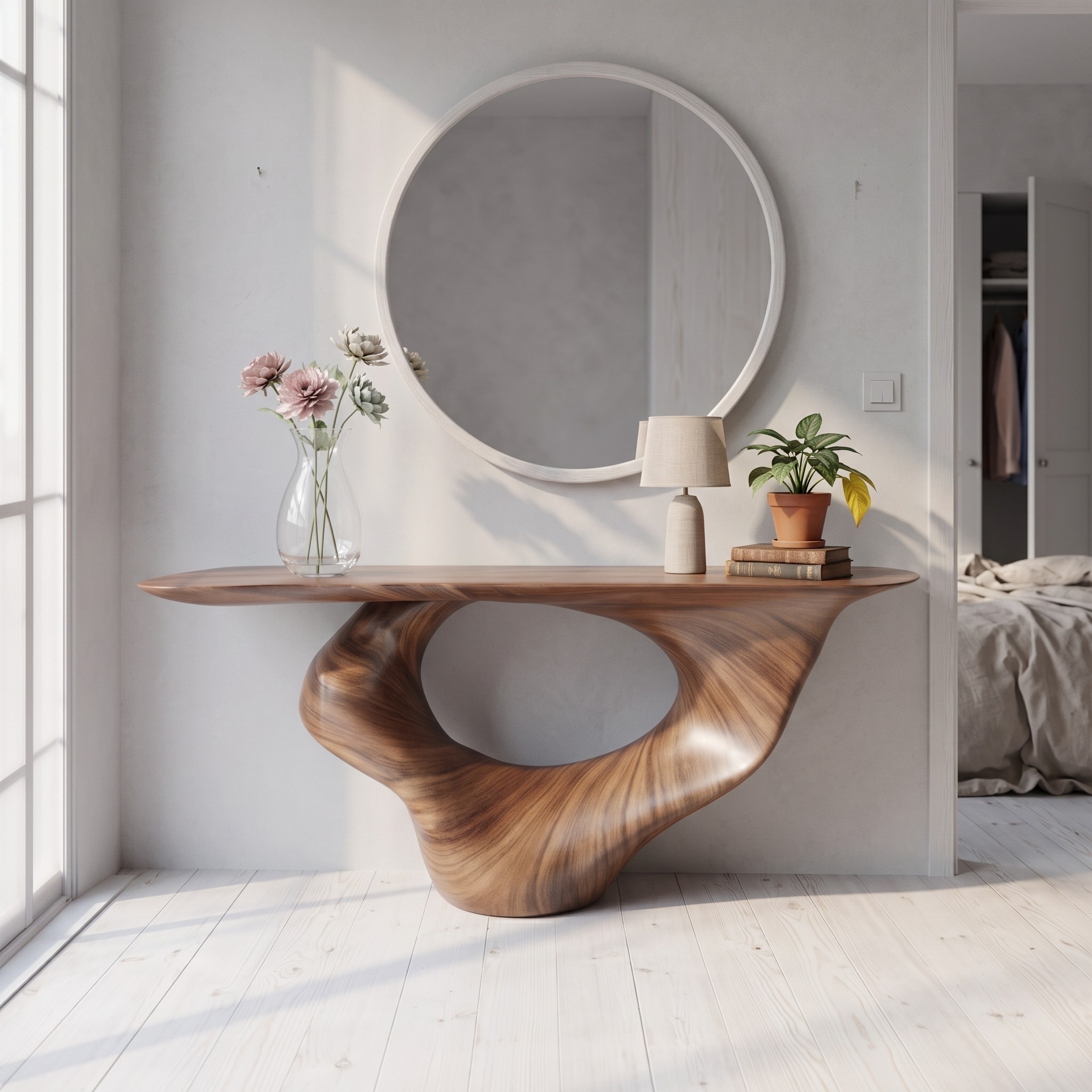 Mid-Century Modern Entryway Table, Rustic Branch Accent Table, Spooky Gothic Wood Console for Living Room & Hallway