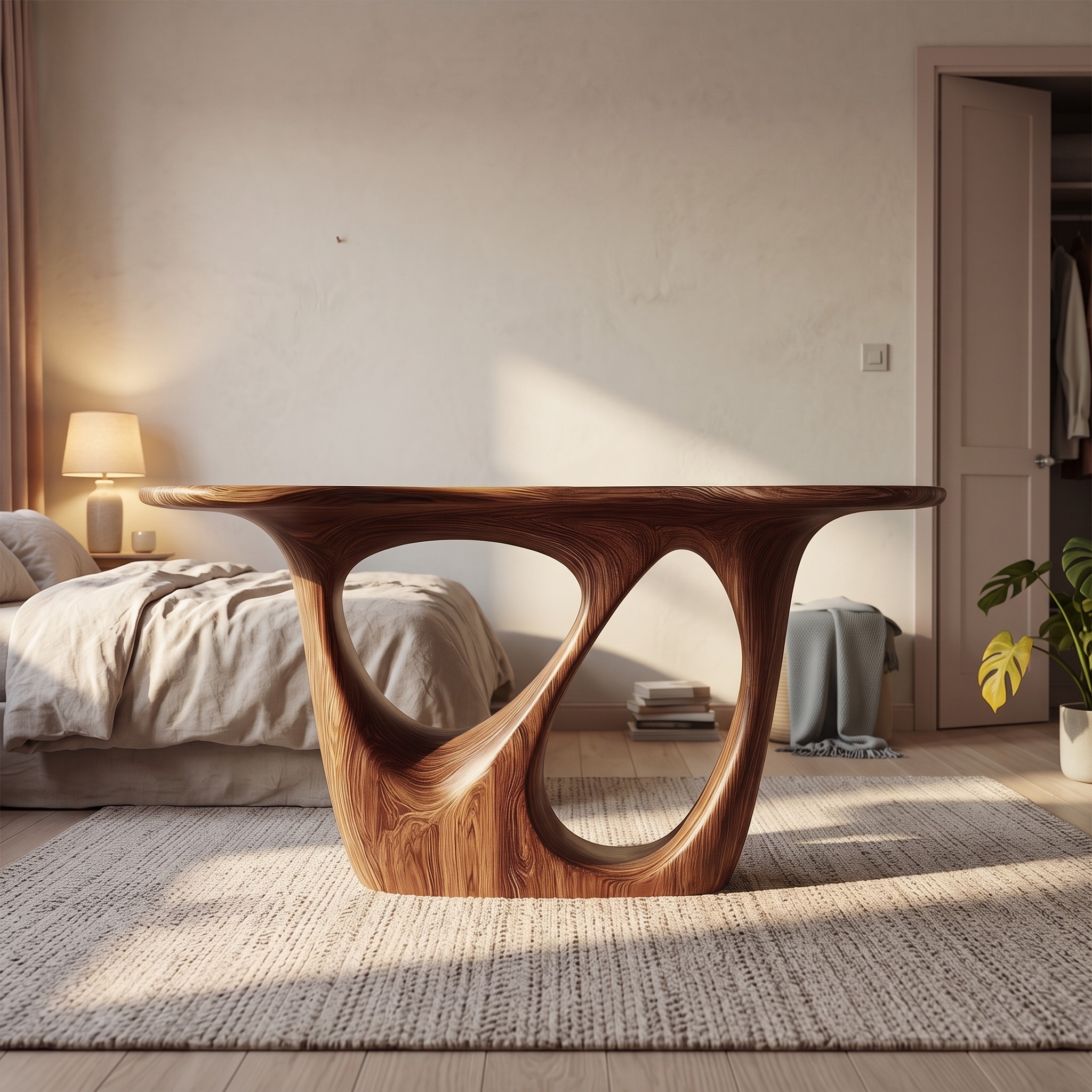 Mid Century Modern Solid Wood Console Table, Living Room Accent Table, Hallway Entryway Table, Model