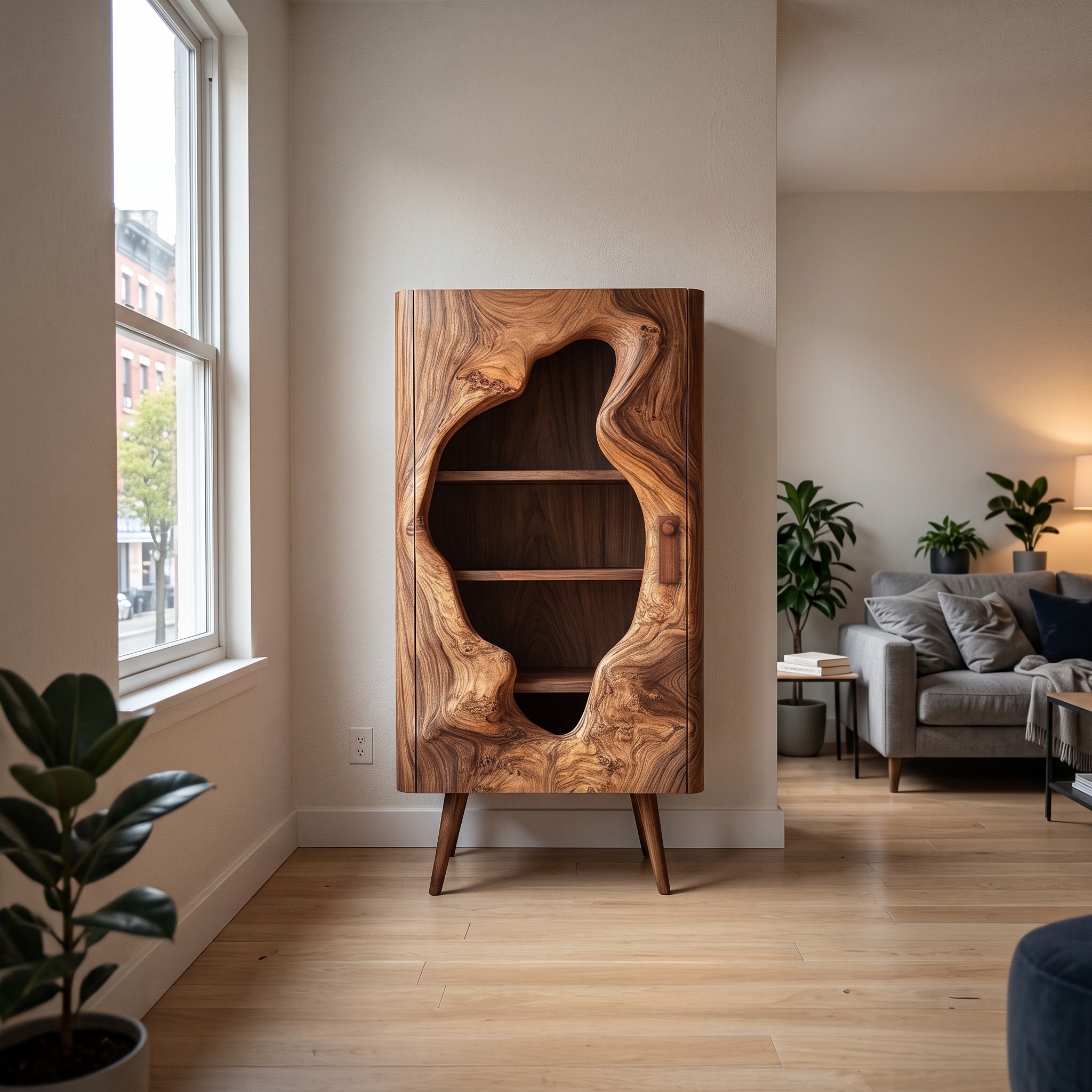 Mid Century Modern Standing Cabinet Living Room or Studio