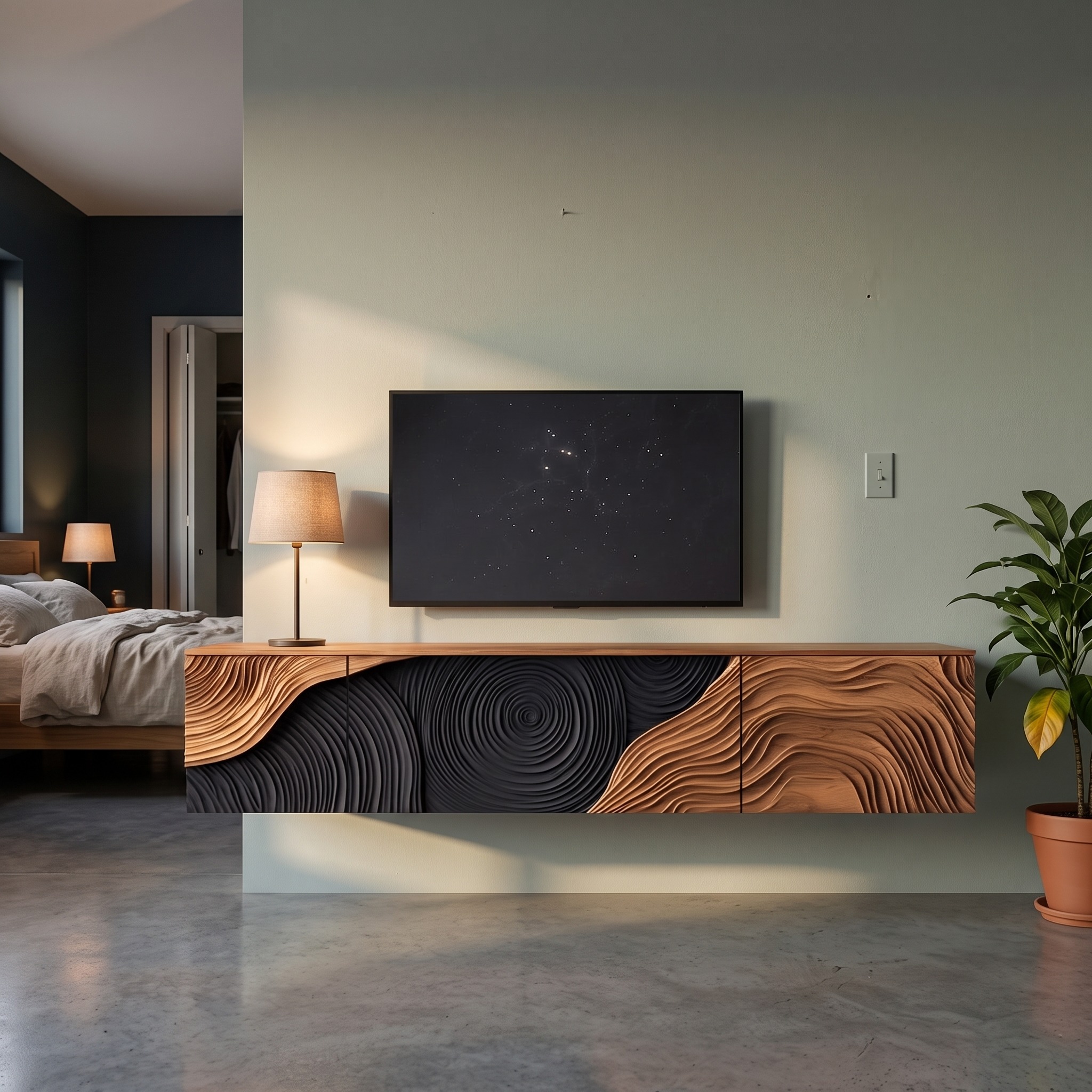 Mid Century Modern TV Cabinet for Entryway Design