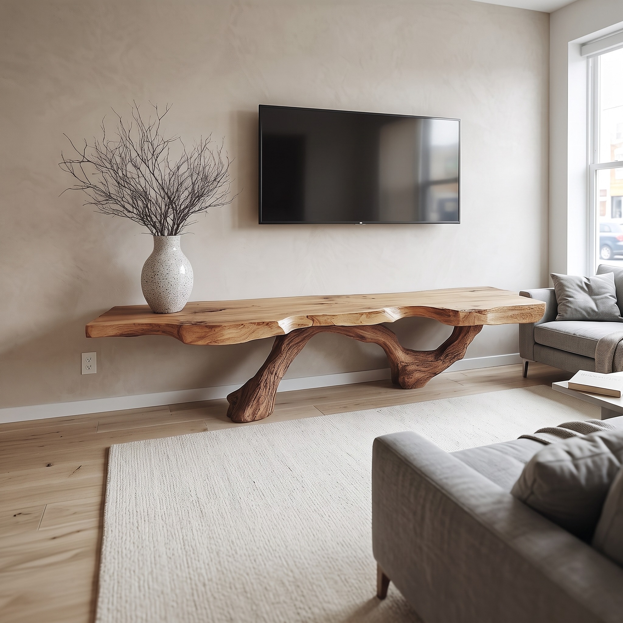 Mid Century Modern TV Stand Console Minimalist Home