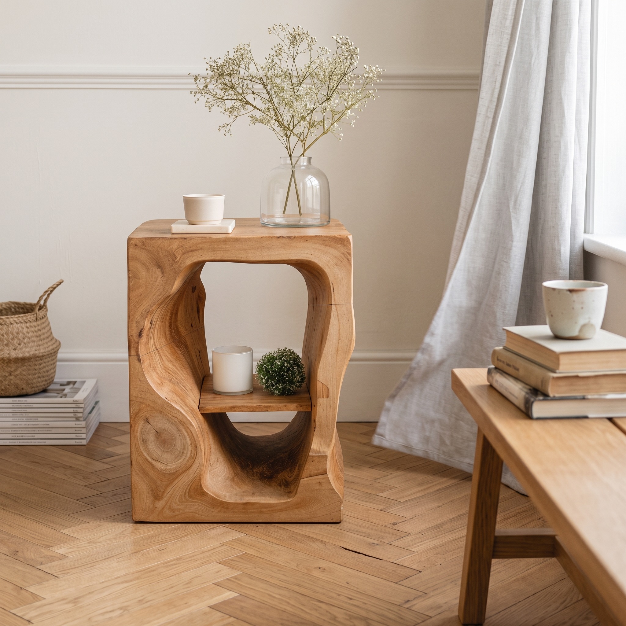 Mid-Century Modern Wood Nightstand, Bedside End Table with Storage Drawers for Chic Bedroom Furniture Decor