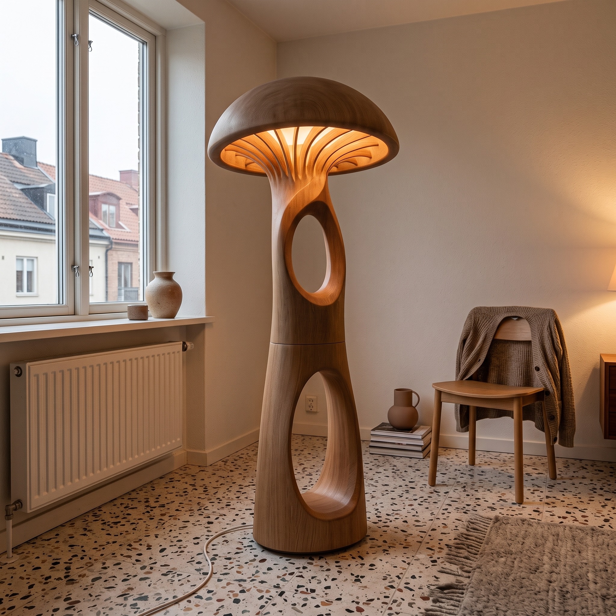 Mid Century Mushroom Floor Lamp for Cozy Corner