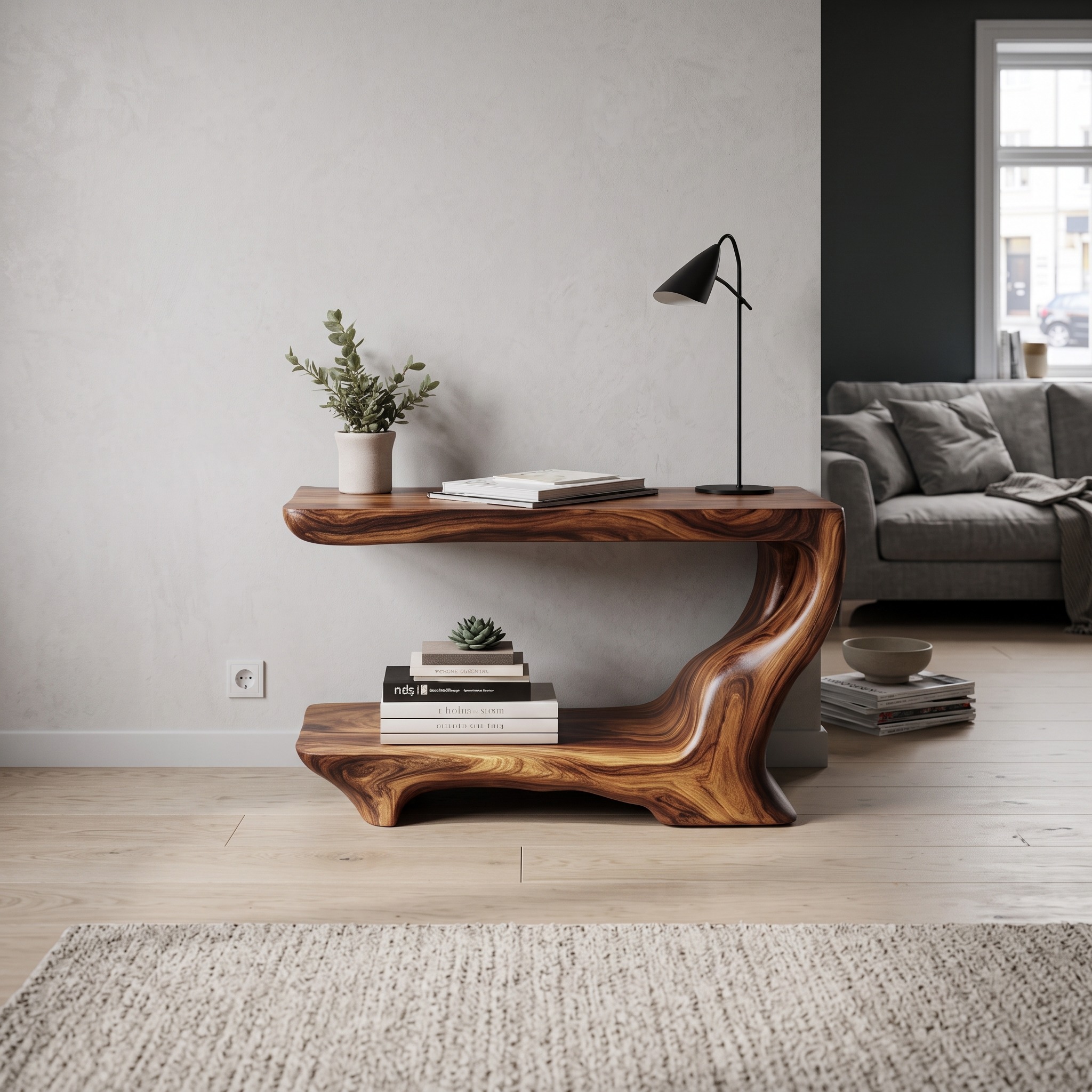 Mid-Century Side Table, Solid Wood End Table & Accent Bedside Nightstand for Living Room, Bedroom & Office
