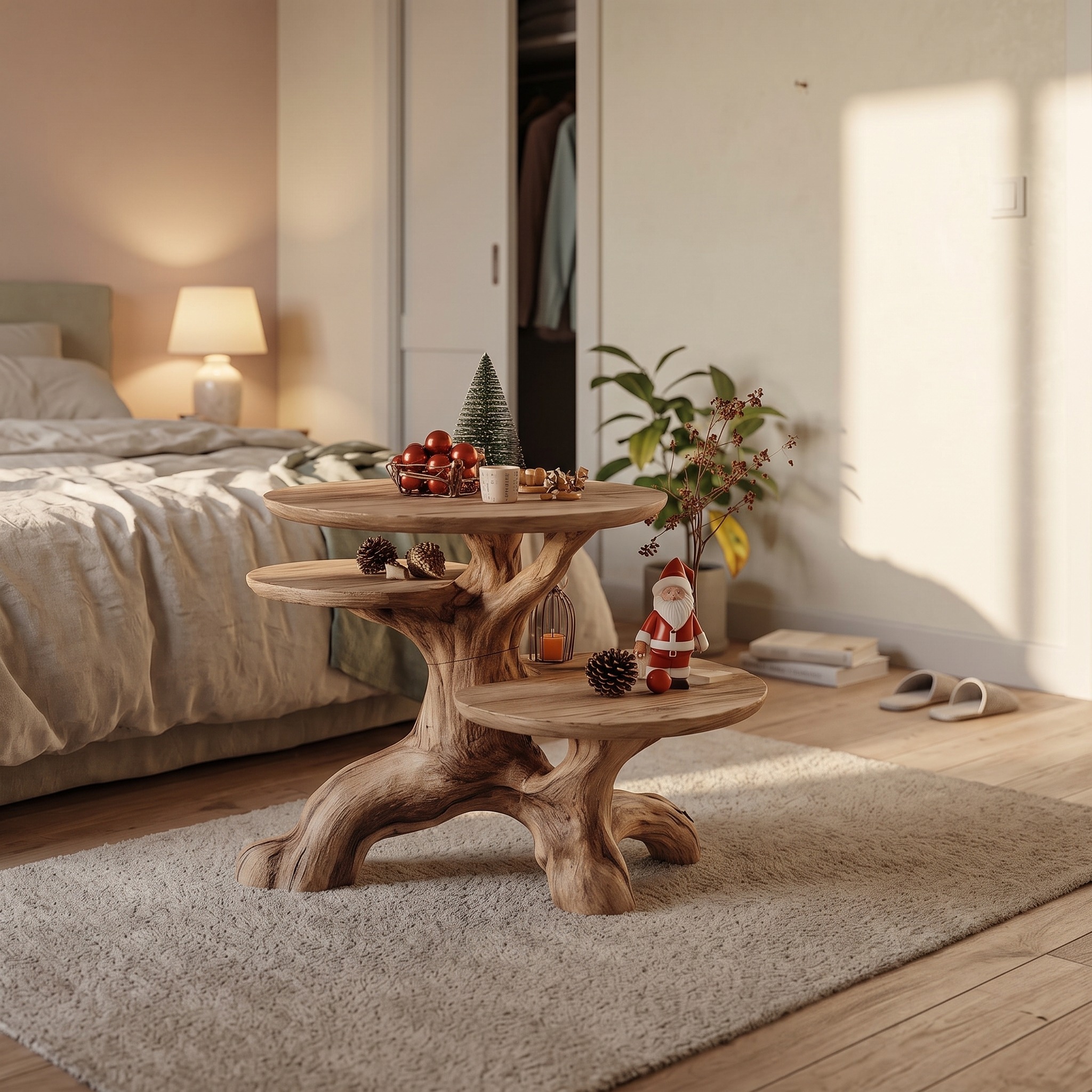 Mid-Century Solid Wood End Table, Sleek Hardwood Bedside Nightstand, Living Room Sofa Side Accent Table