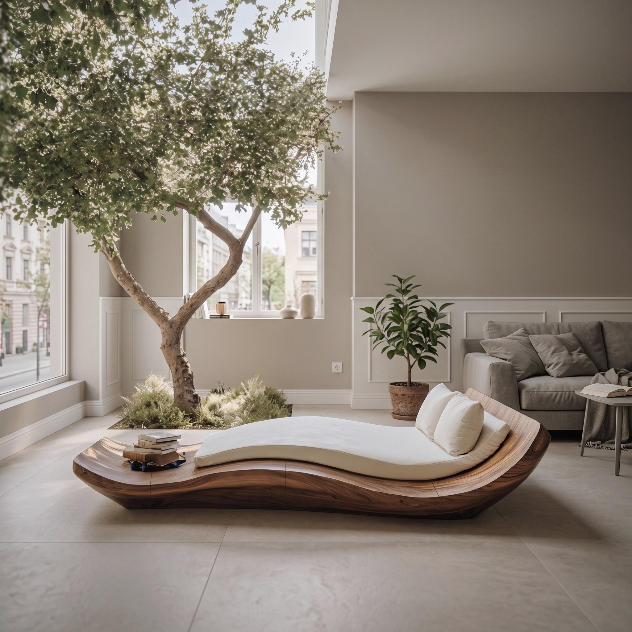 Mid Century Solid Wood Garden Daybed for Bedroom Decor