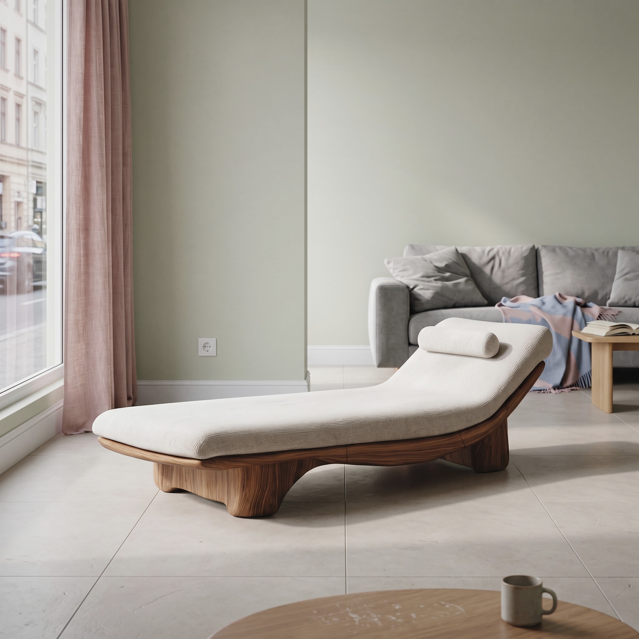 Mid Century Solid Wood Garden Daybed for Entryway Furniture
