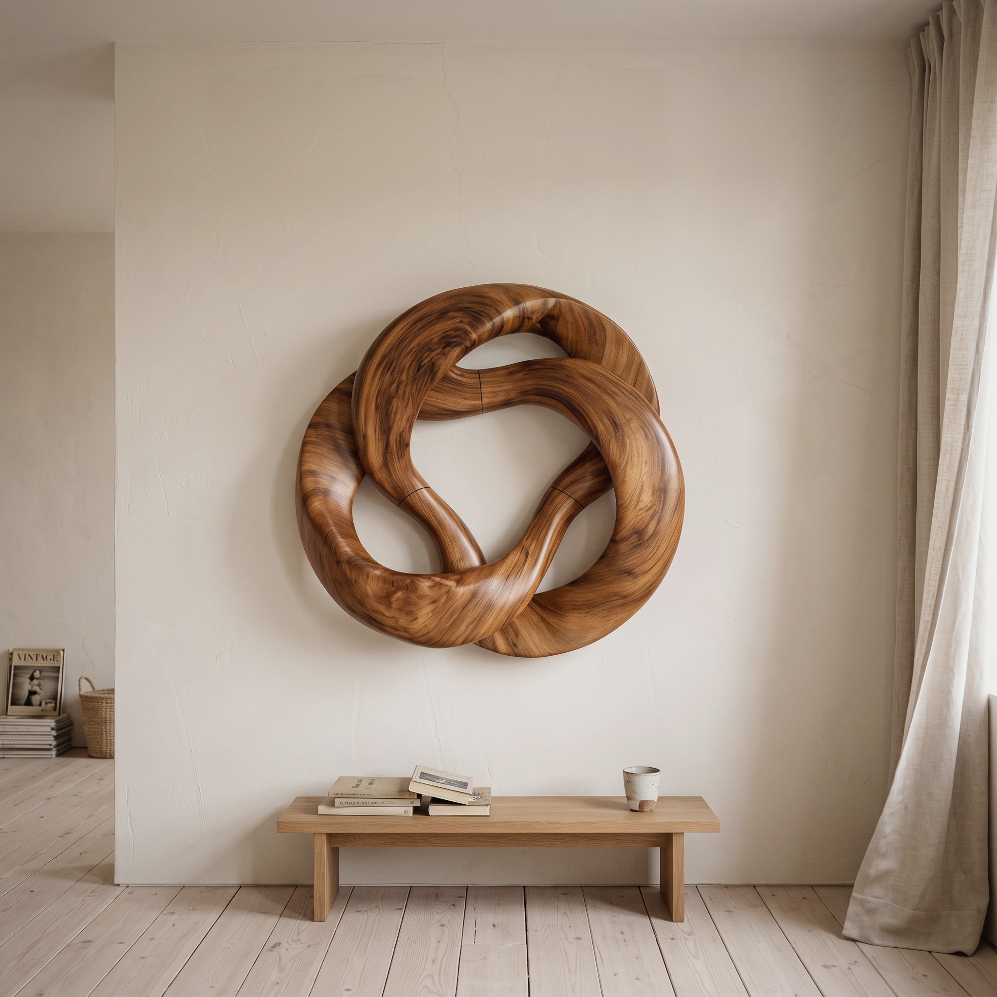 Mid Century Swirl Wall Art for Lounge and Bedroom