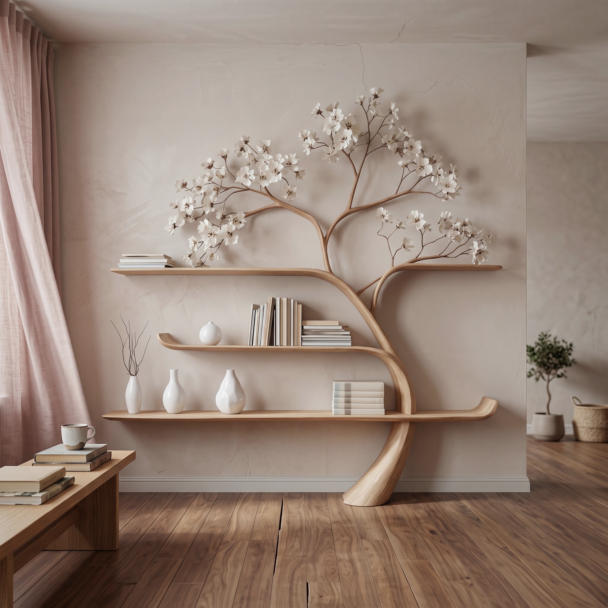 Mid Century Tree Bookshelf Modern Living Bedroom