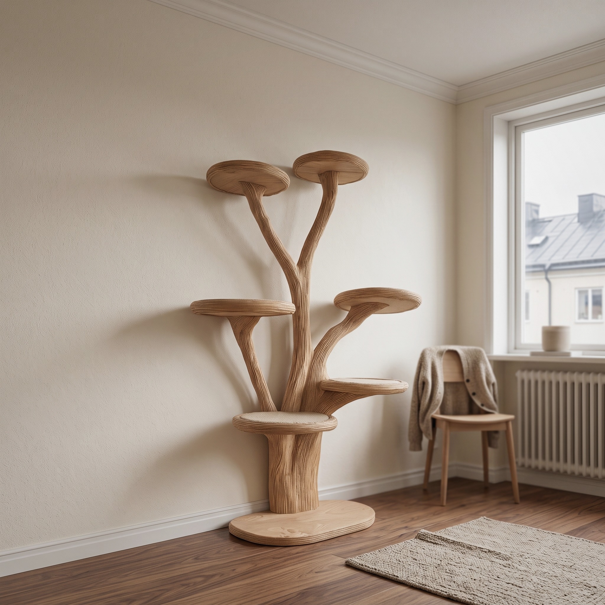 Mid Century Tree Cat Tower Family Room