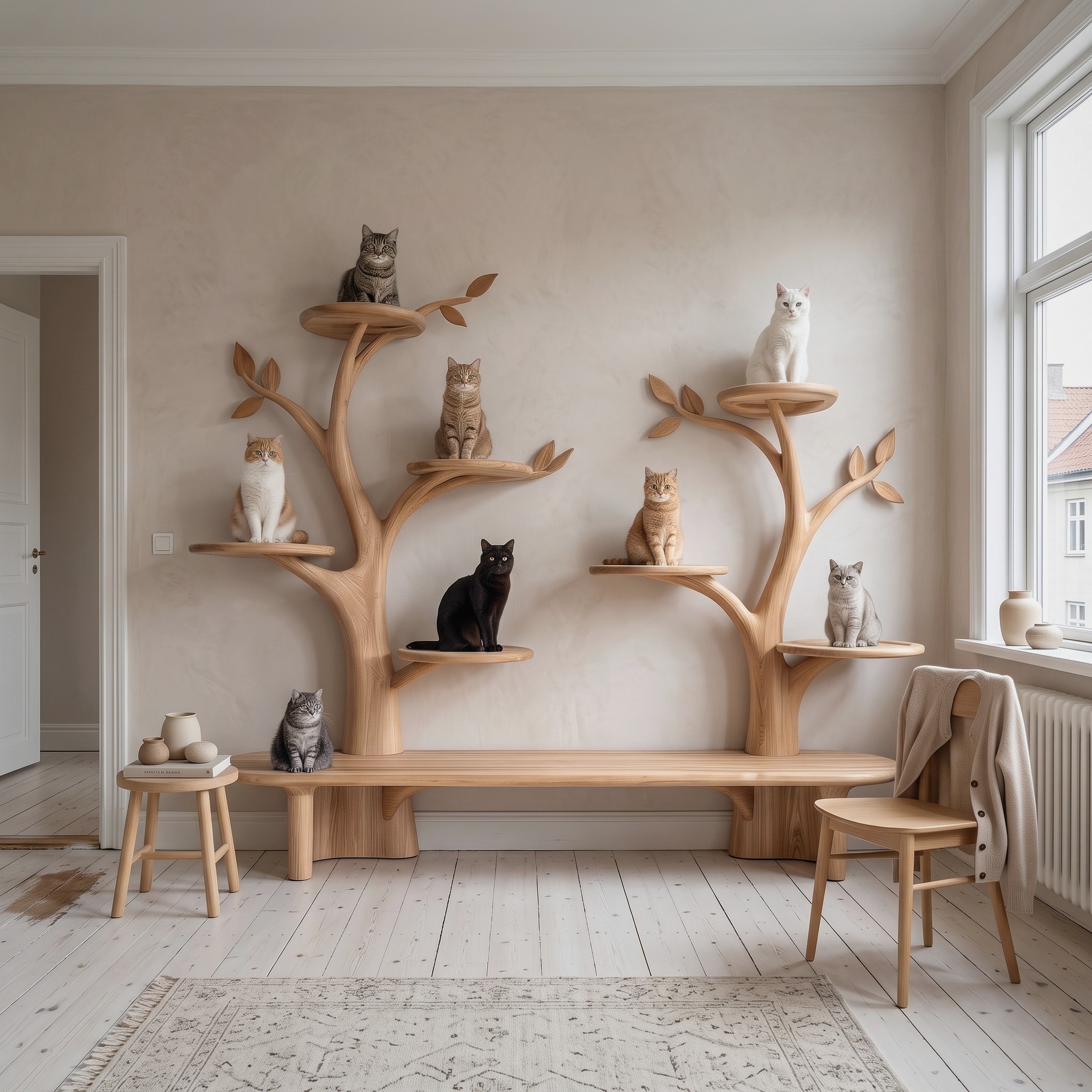 Mid Century Tree Cat Tower Living Study