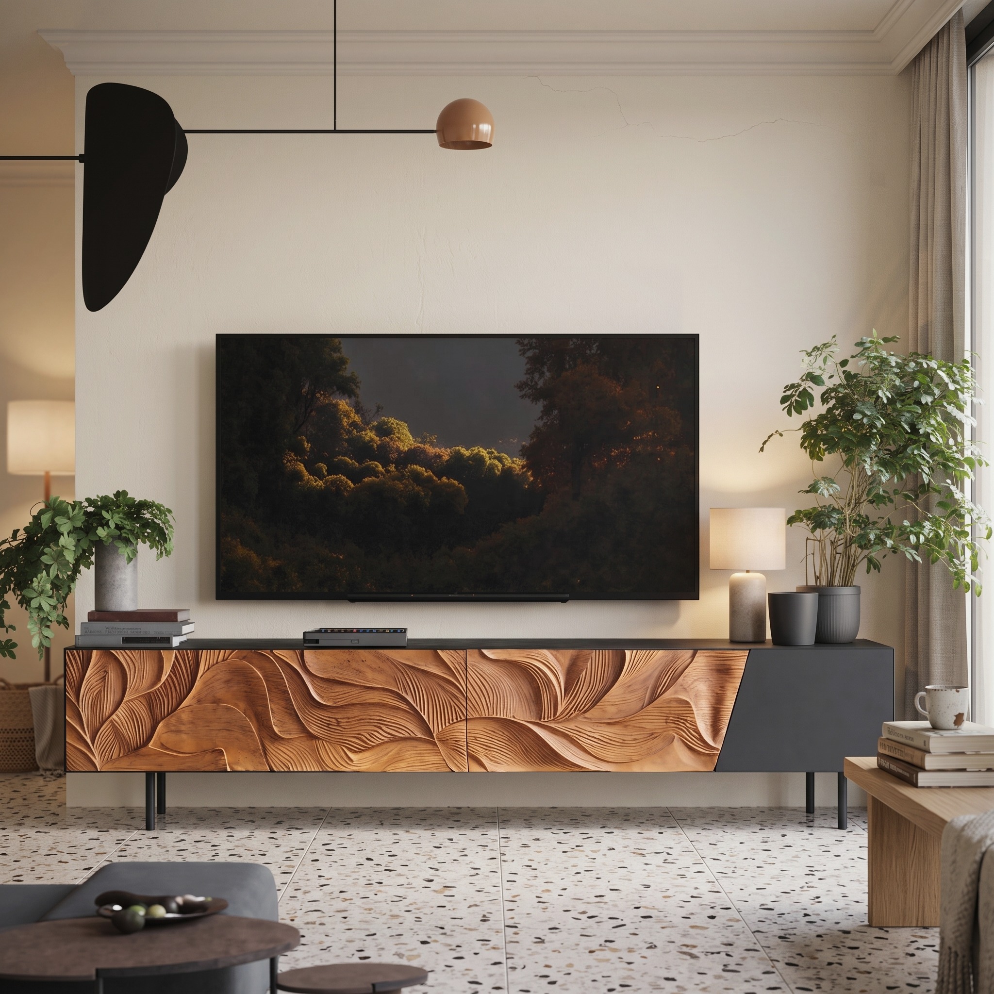 Mid Century TV Cabinet for Furniture Decor