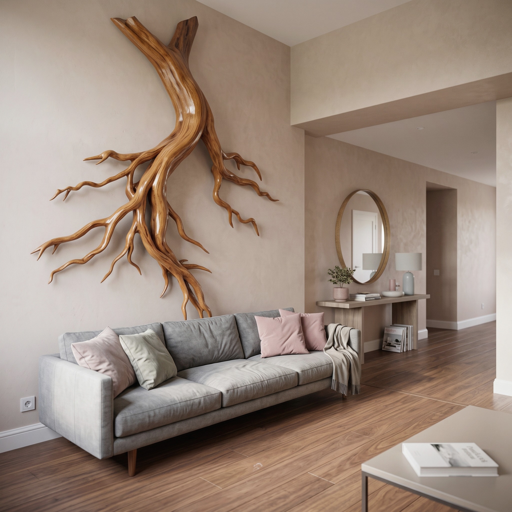 Mid Century Twisted Root Wall Sculpture Living Room