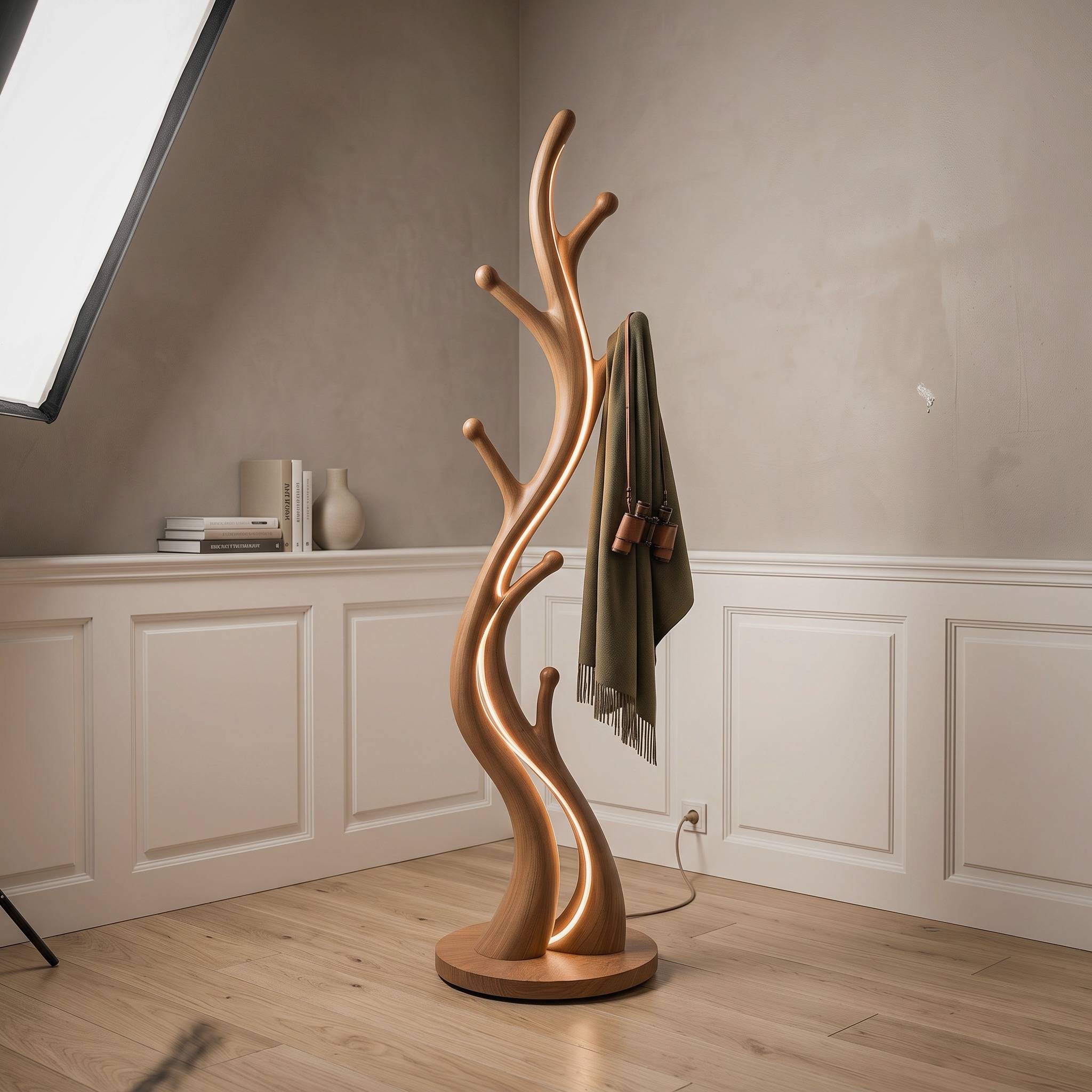 Mid Century Vine Lamp with Hooks for Reading
