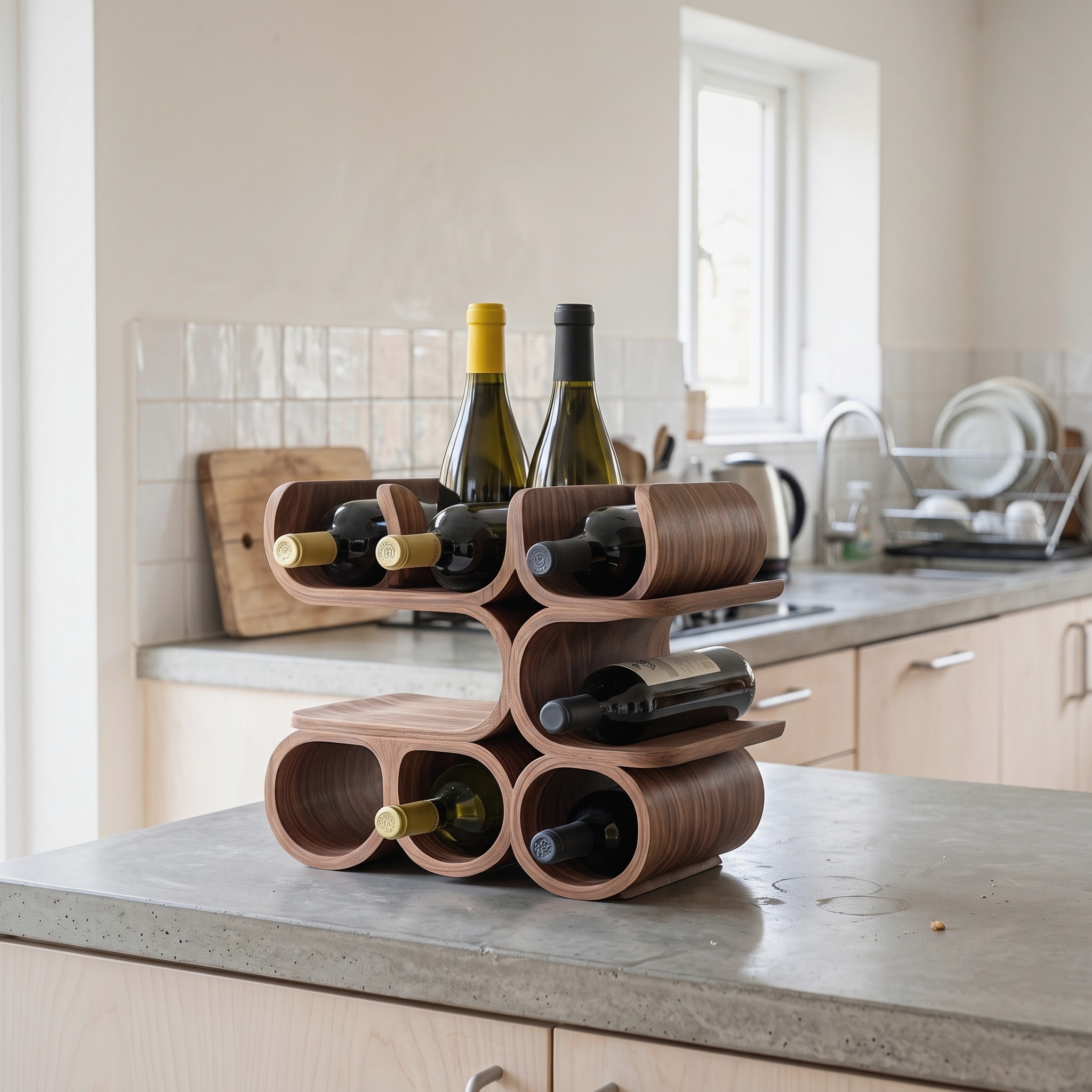Mid Century Wine Holder for Kitchen Table Display