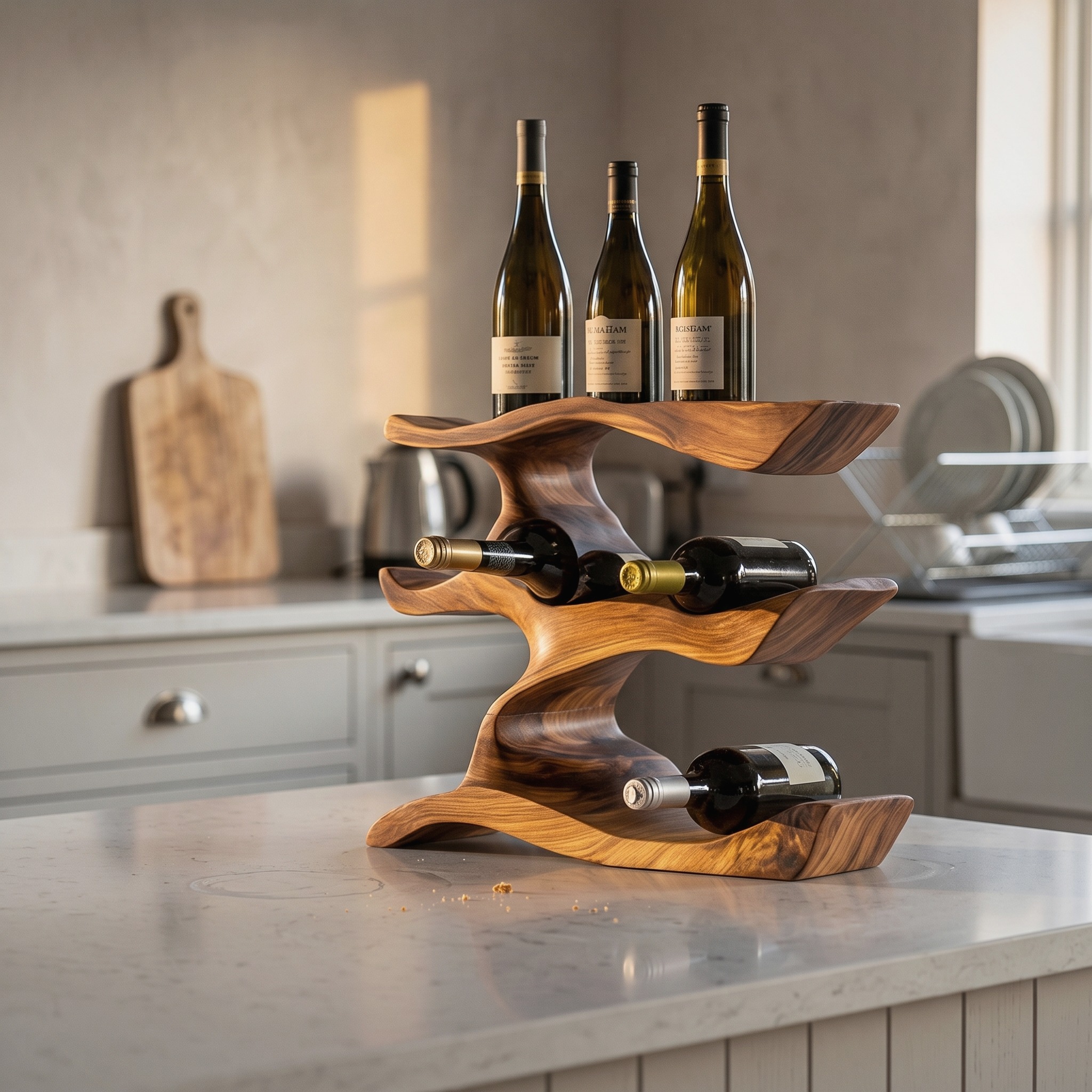 Mid Century Wine Holder for Living Room Modern Display