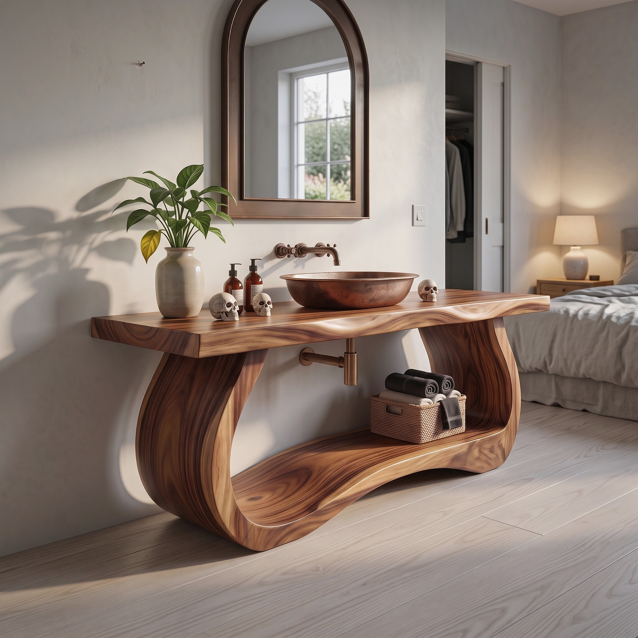 Mid Century Wood Bathroom Vanity Spa Bathroom