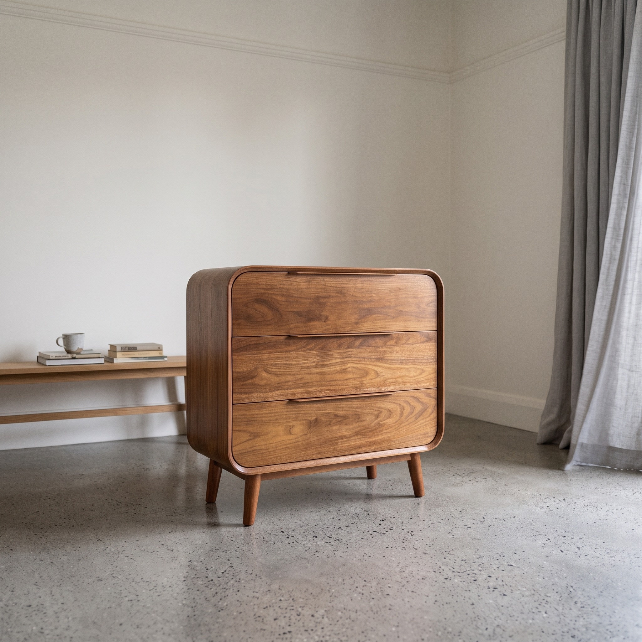 Mid-Century Wood Storage Cabinet, Solid Hardwood Living Room Sideboard, Bedroom Chest & Entryway Accent Credenza