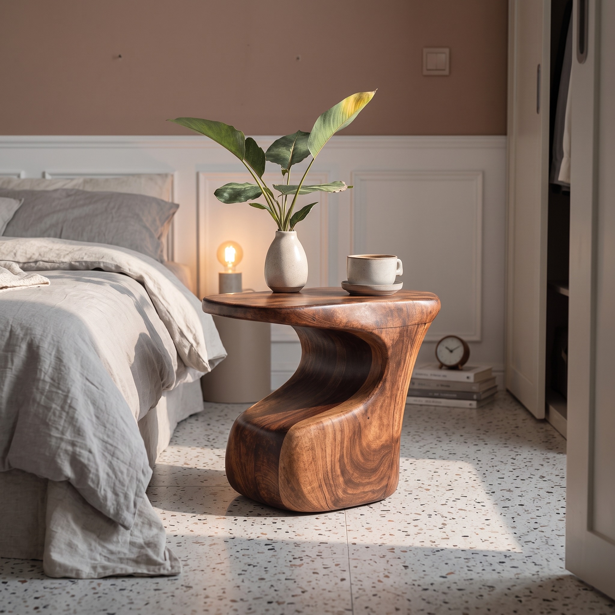 Mid Century Wooden End Table for Stylish Living Room