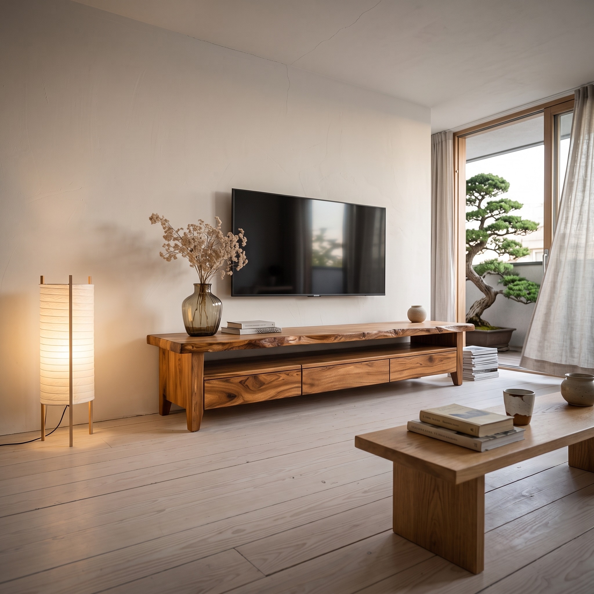 Mid Century Wooden TV Cabinet for Living Space
