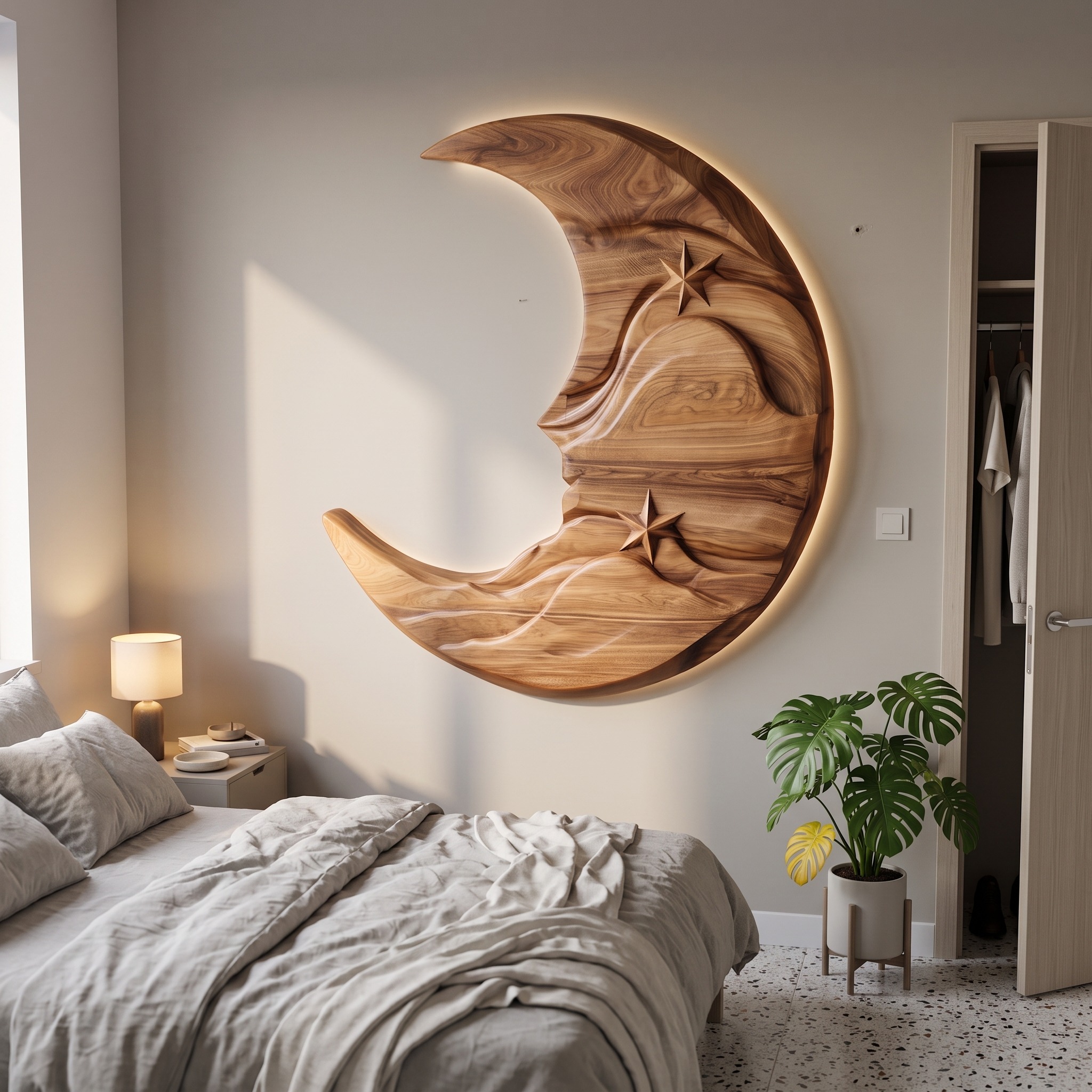 Mid Century Wooden Wall Decor for Reading Nook