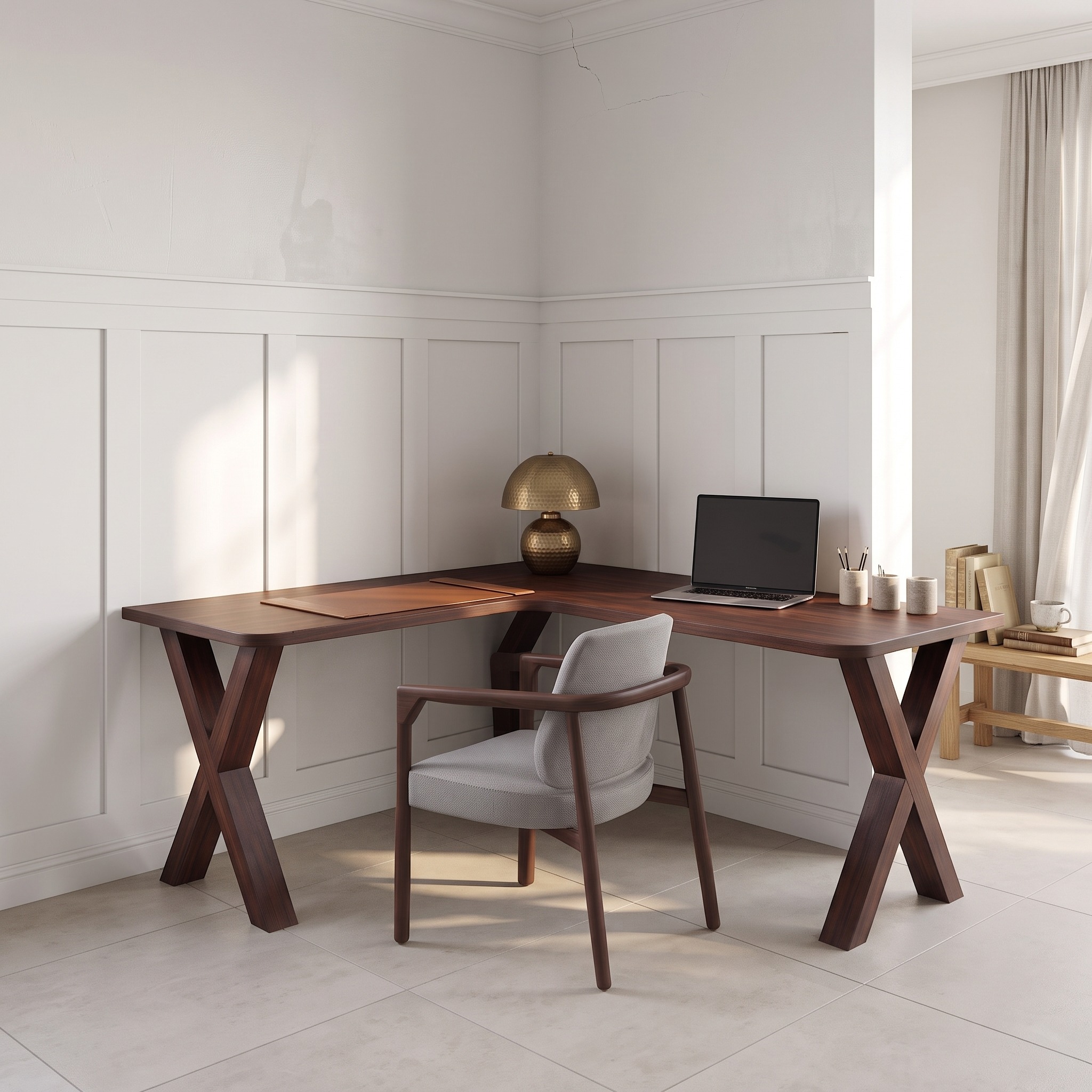 Midcentury Corner Table Home Office
