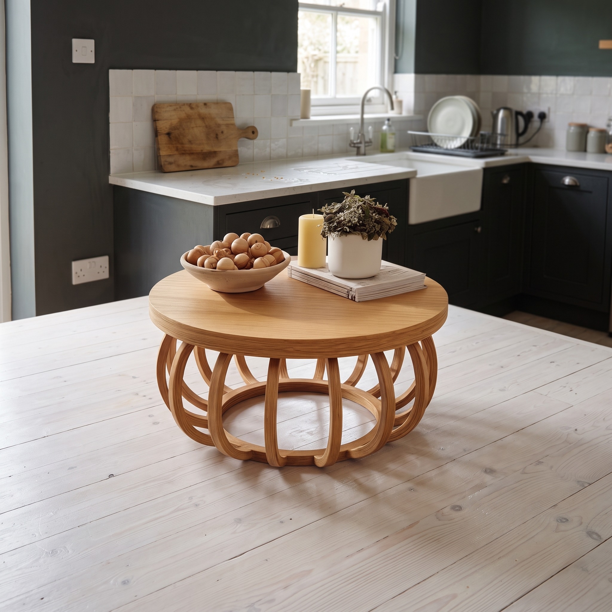 Midcentury Modern Coffee Table Round Living Room