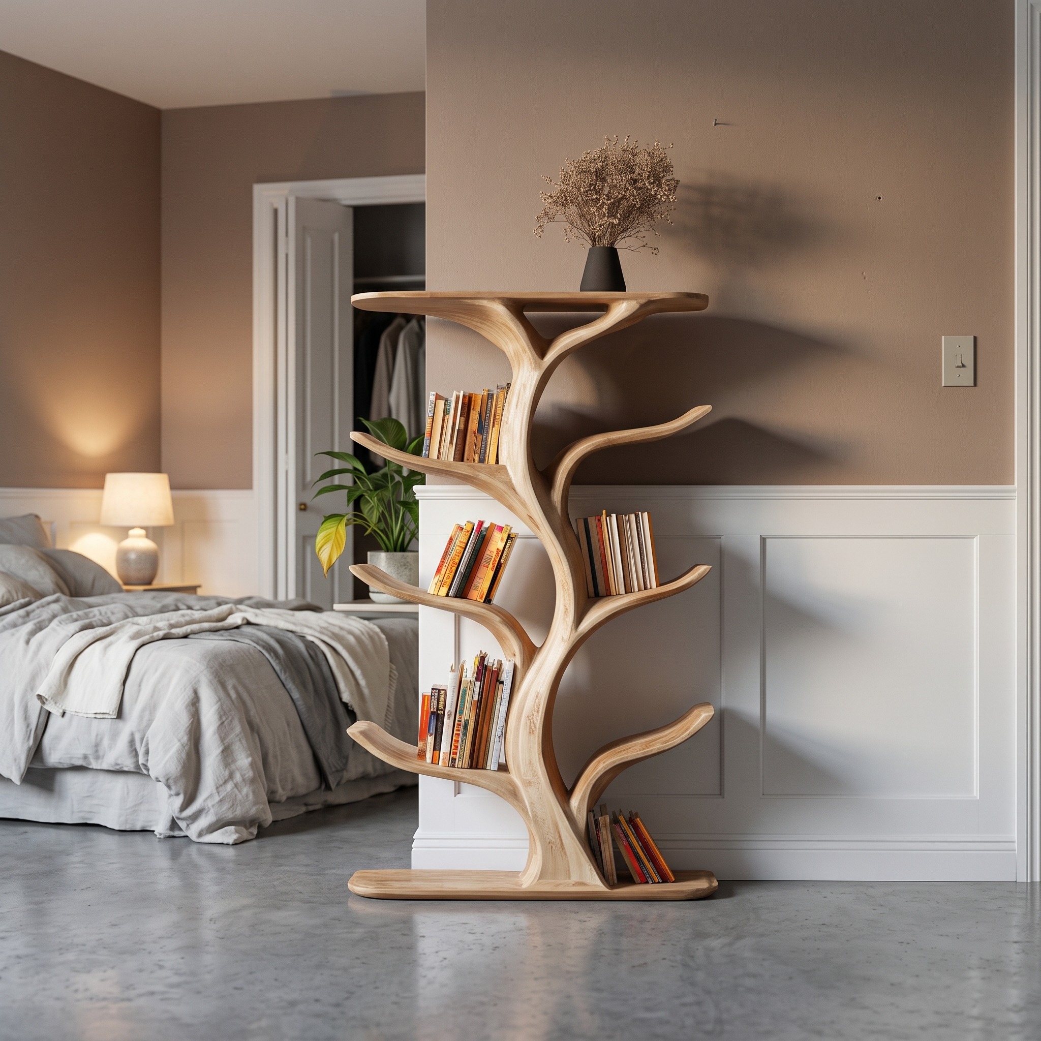 Midcentury Modern Tree Display Study Room