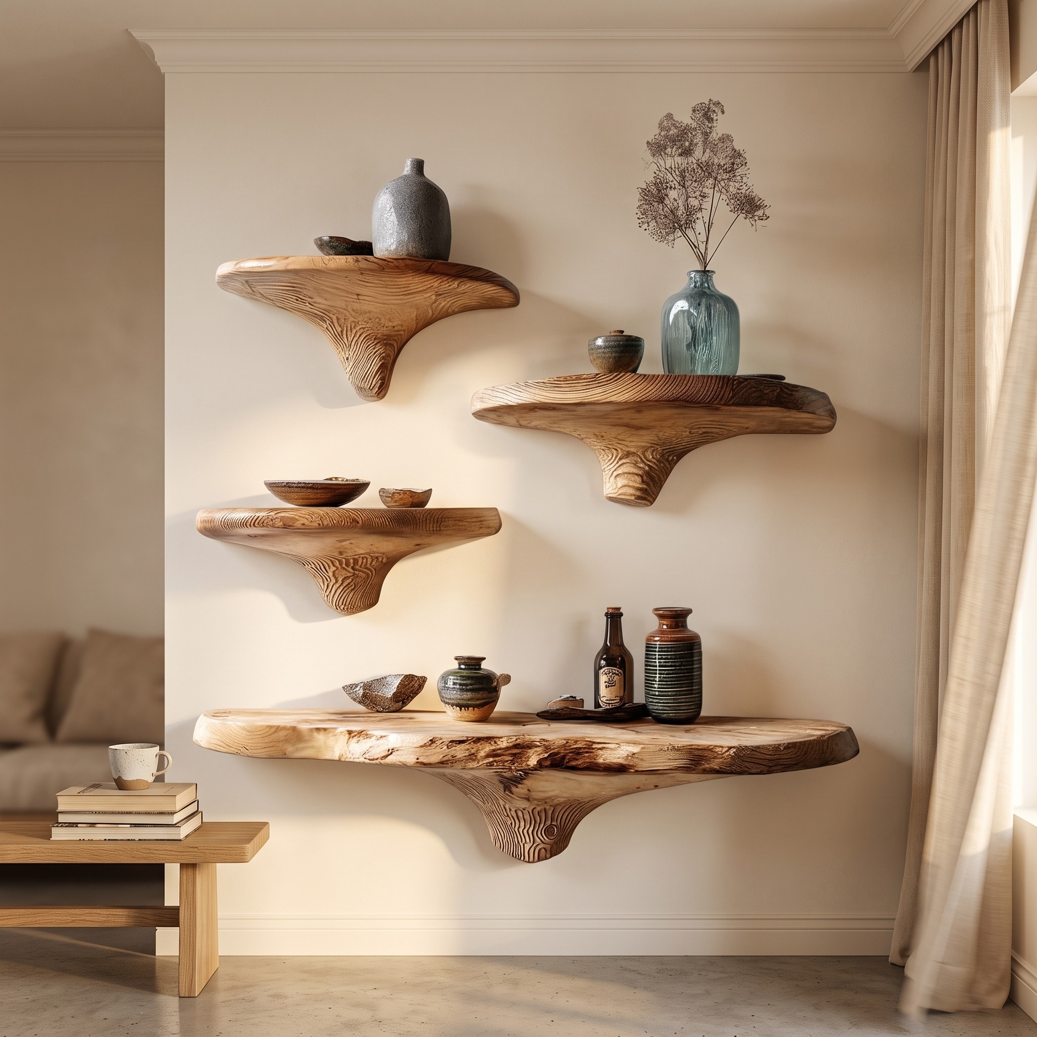 Midcentury Mushroom Shelf Bathroom