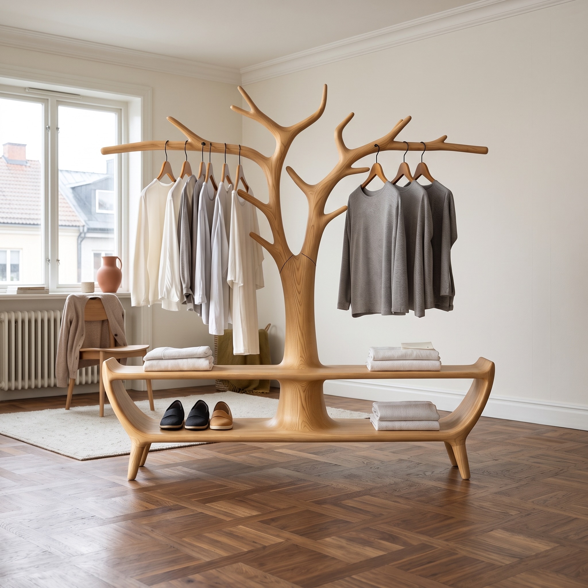 Midcentury Tree Inspired Coat Rack Home Entryway