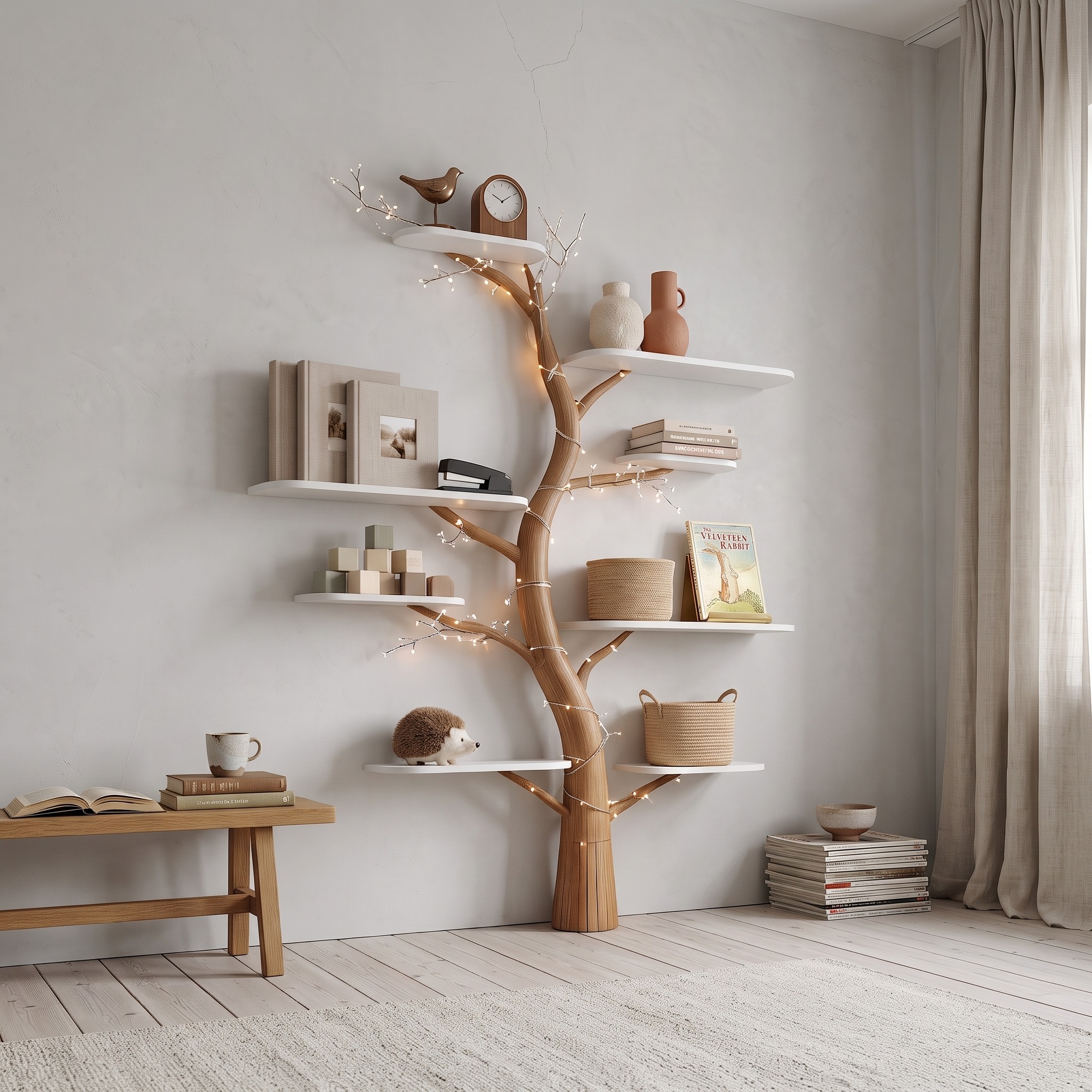 Midcentury Tree Shelf Kids Room Nursery
