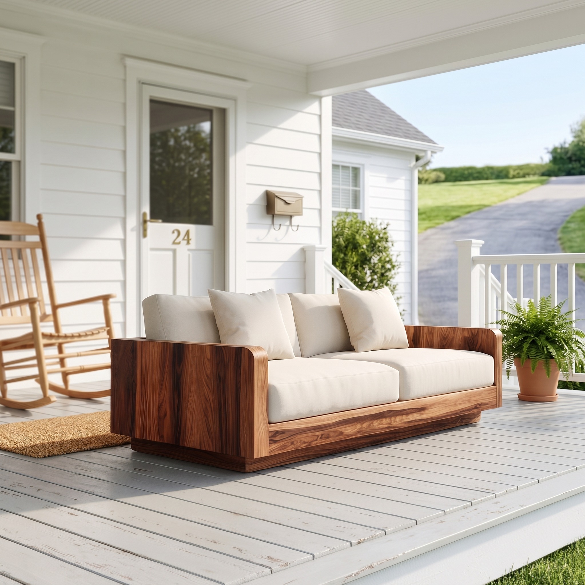 Minimal Structured Sofa Frame Solid Wood Box Form Living Room and Lounge