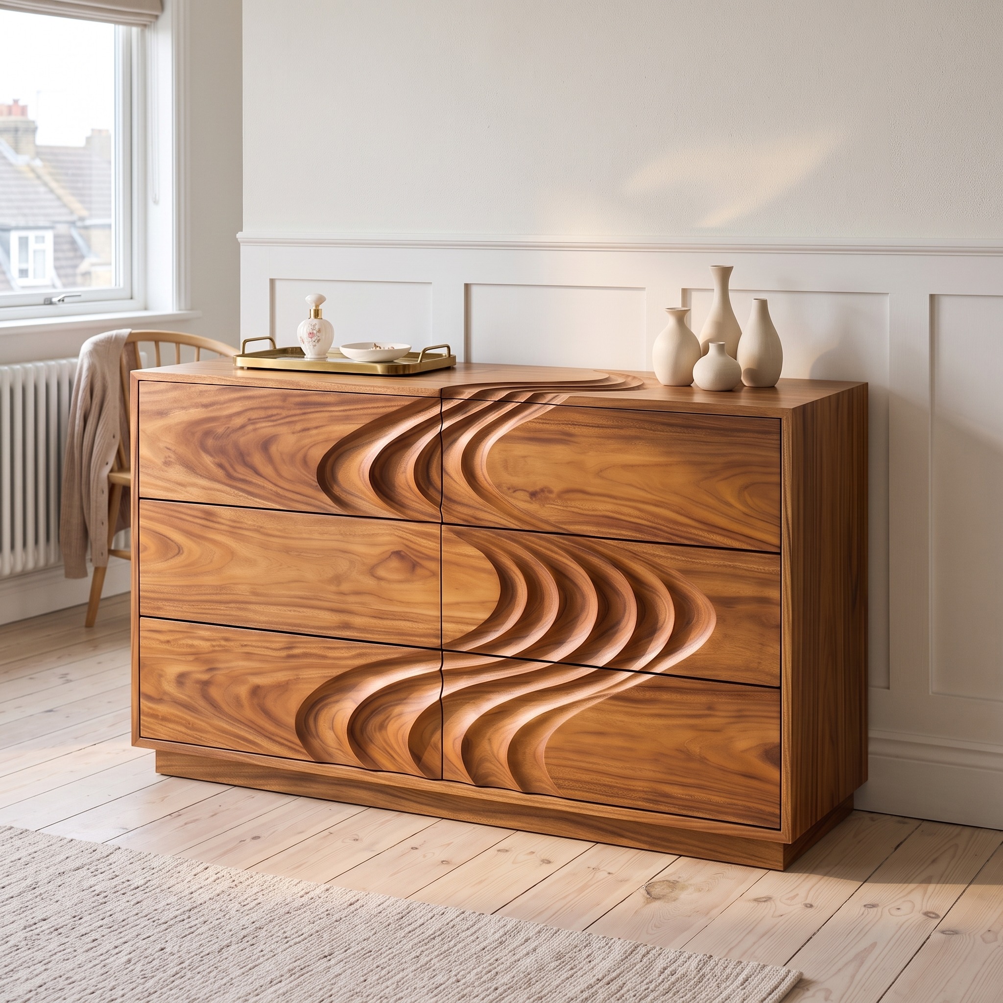 Minimalist Contour Dresser Table for Guest Bedroom