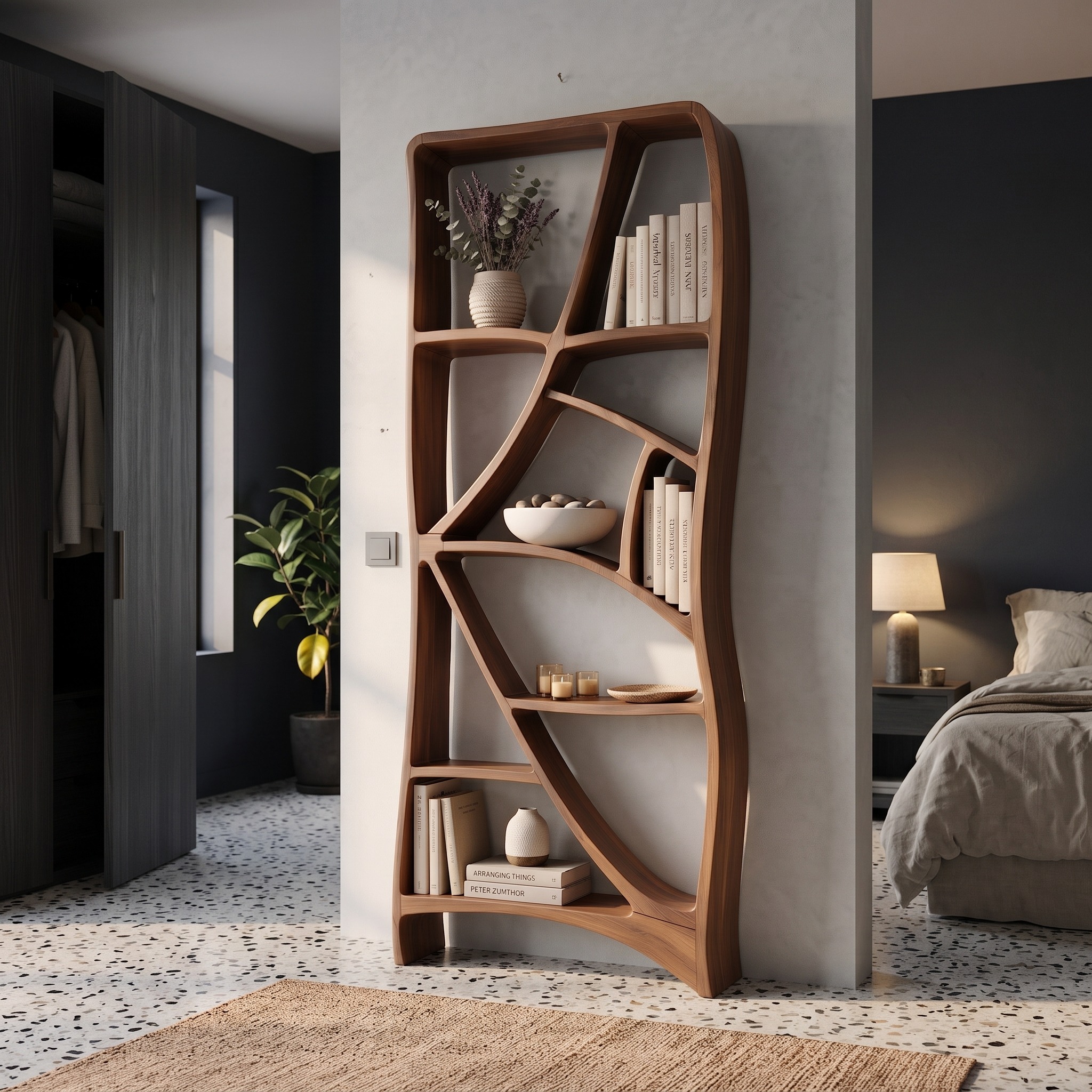 Minimalist Display Bookshelf for Cozy Lounge Corner