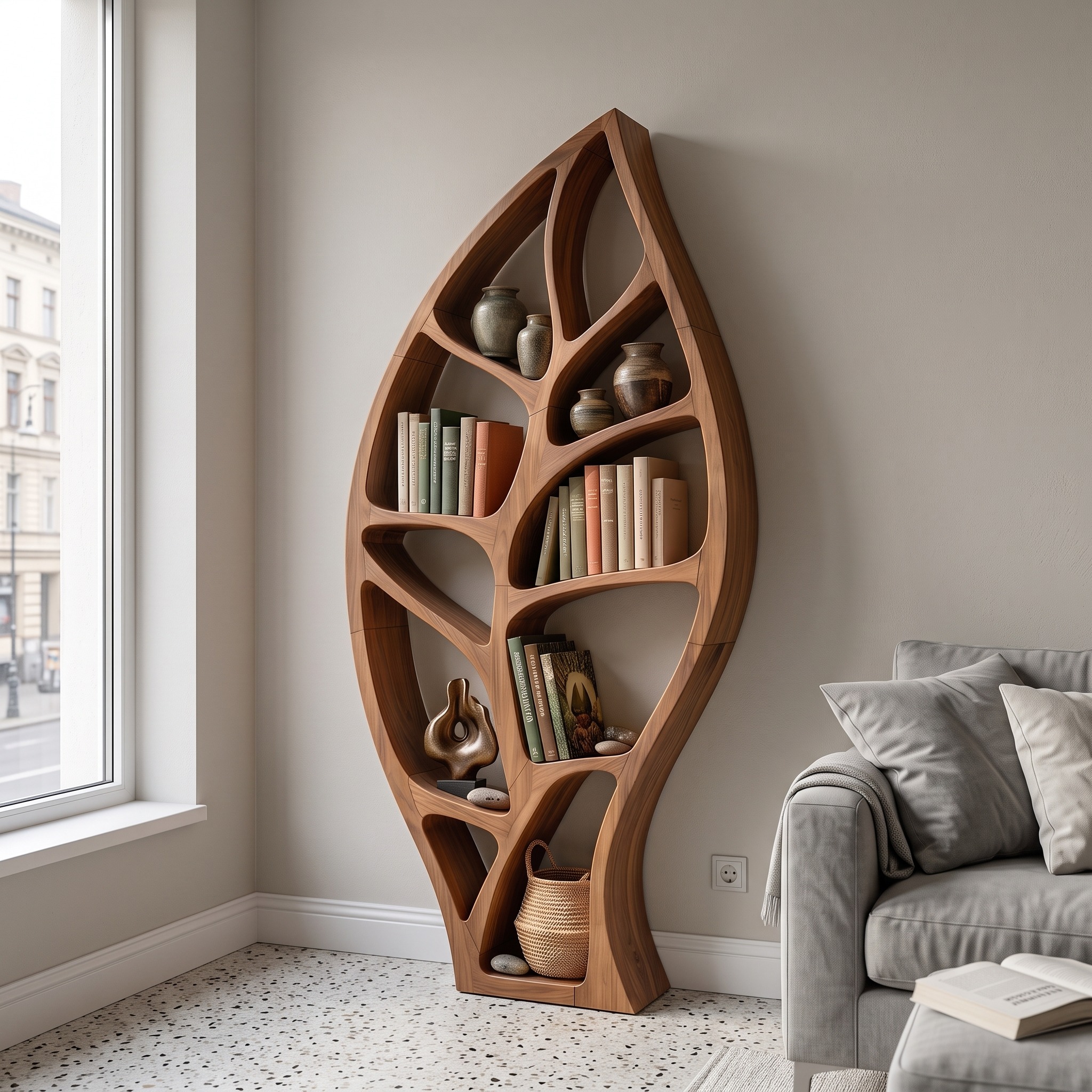 Minimalist Open Bookcase for Modern Home Office