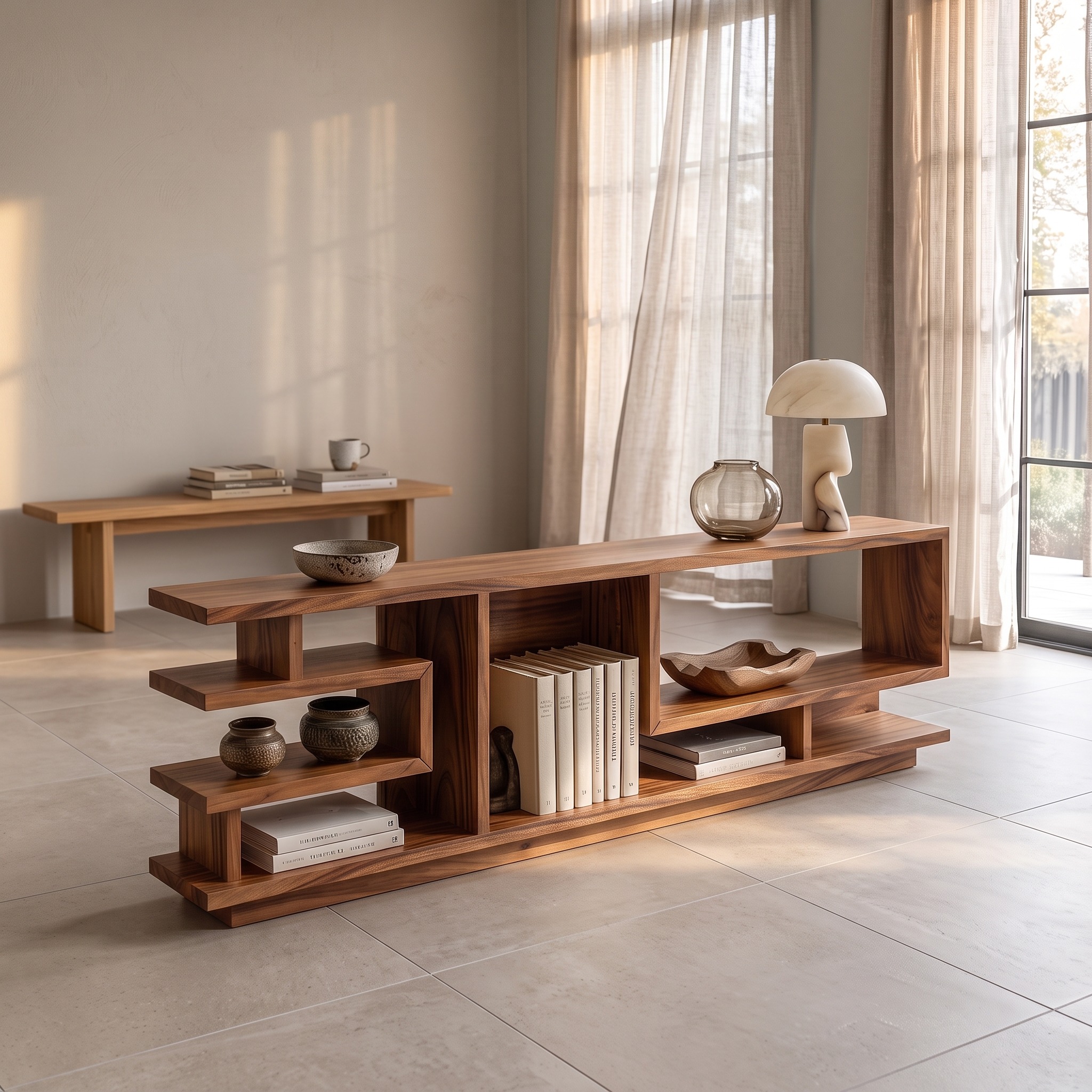 Minimalist Open Console Cabinet for Lounge Interior