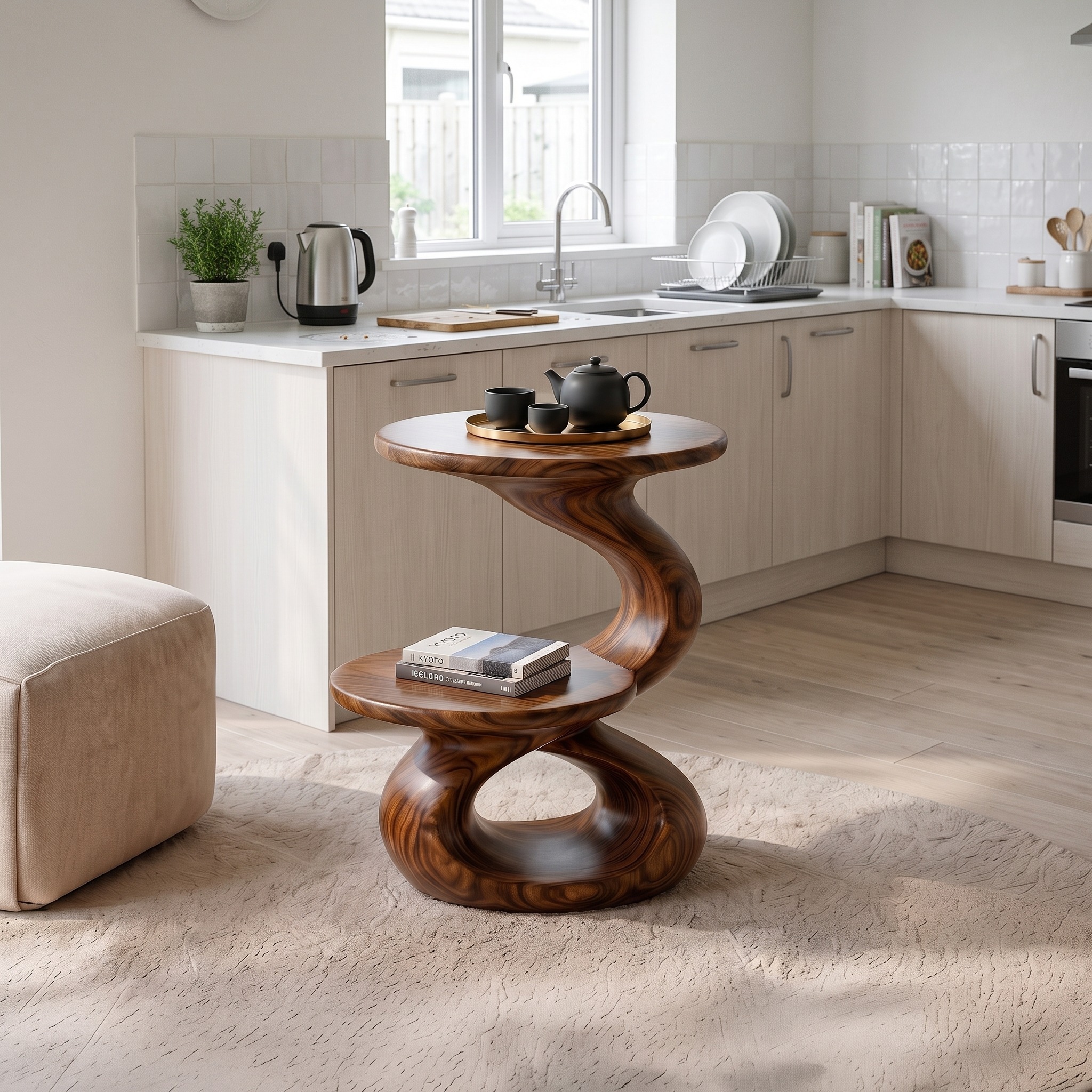 Minimalist Open Shelf Side Table Coastal Villa